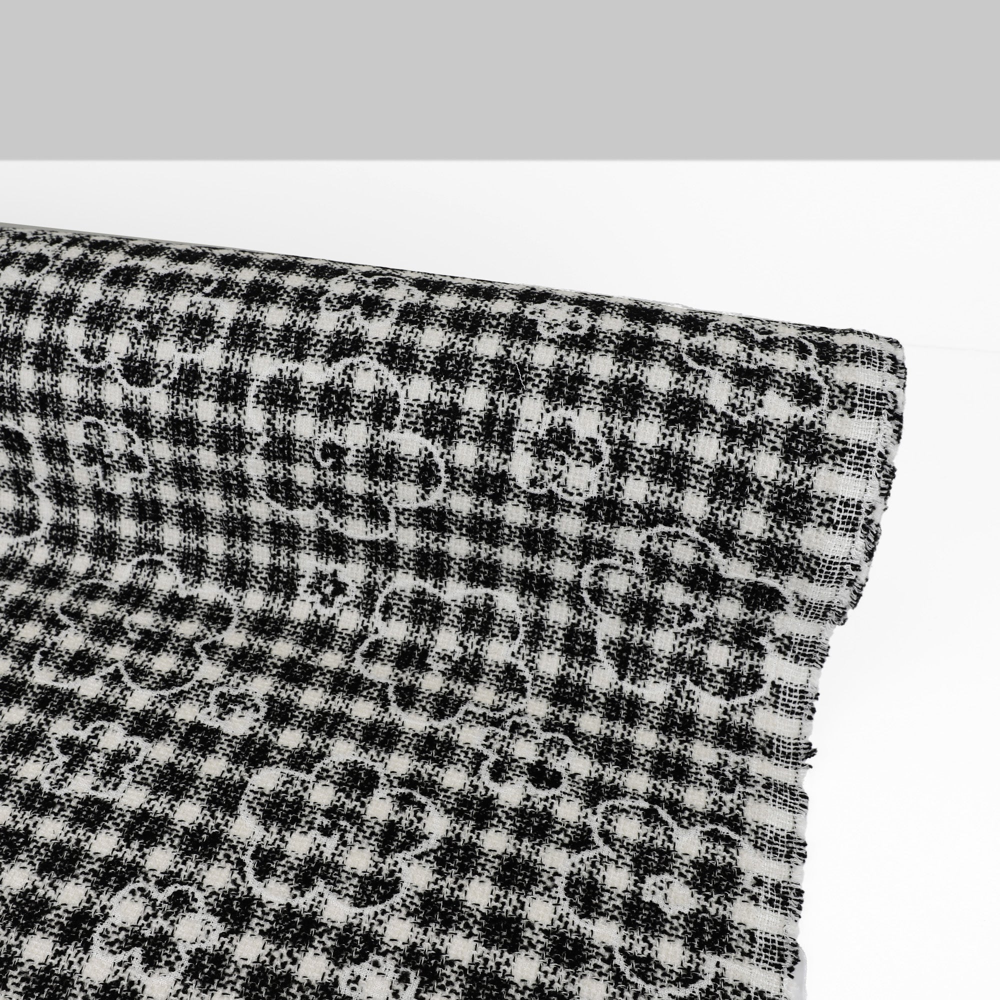 Mod Flower Tweed - Black/White