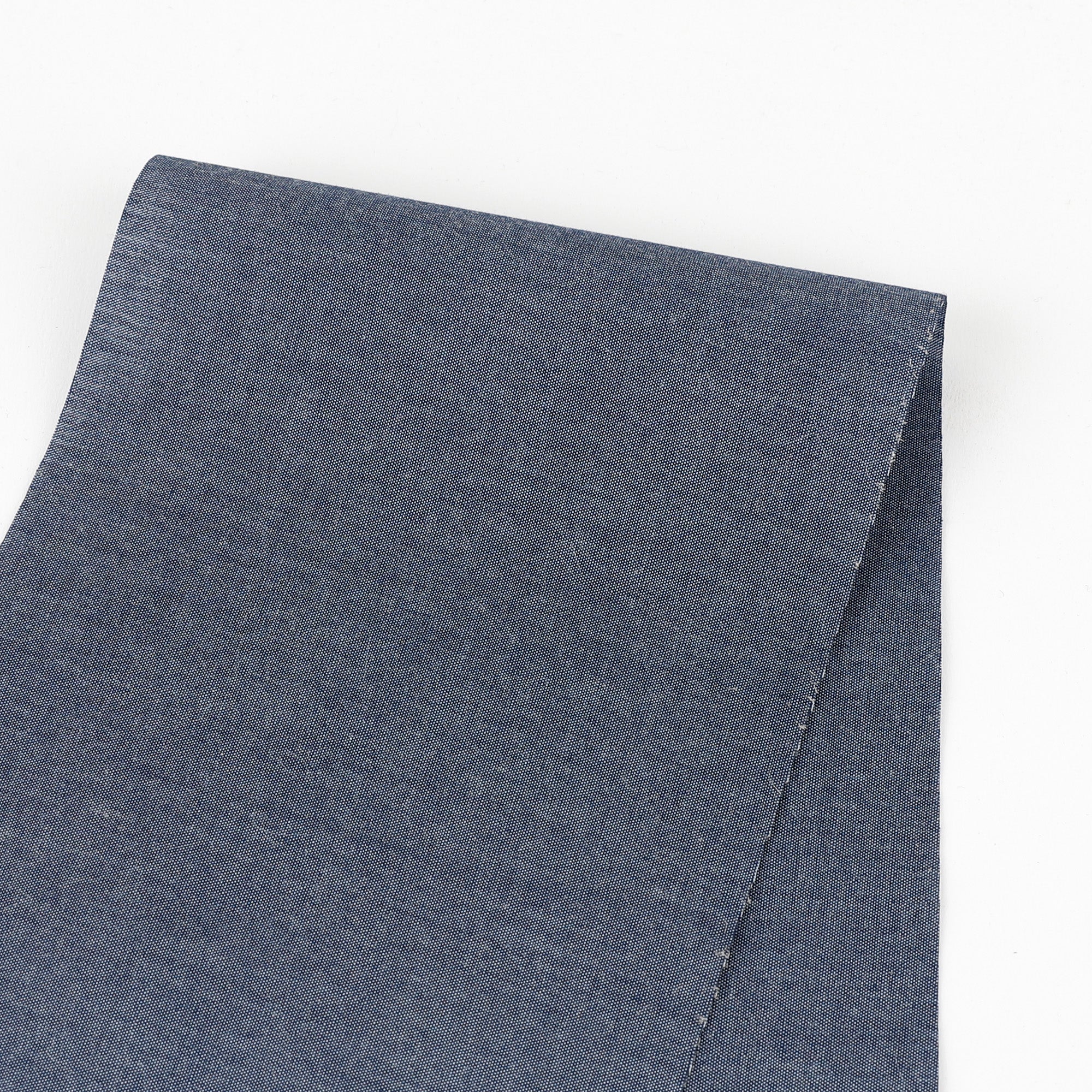 Stretch Cotton Chambray - Mid Blue
