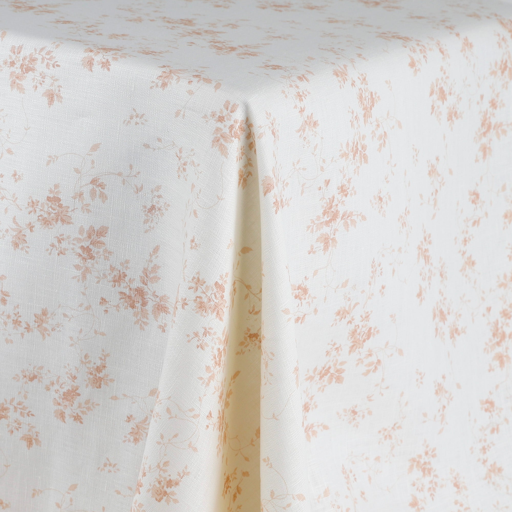 Flirty Floral Linen - Soft Peach