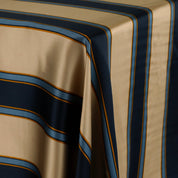 Cello Stripe Silk Satin - Navy/Bronze