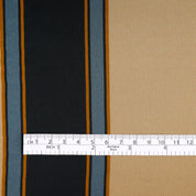 Cello Stripe Silk Satin - Navy/Bronze