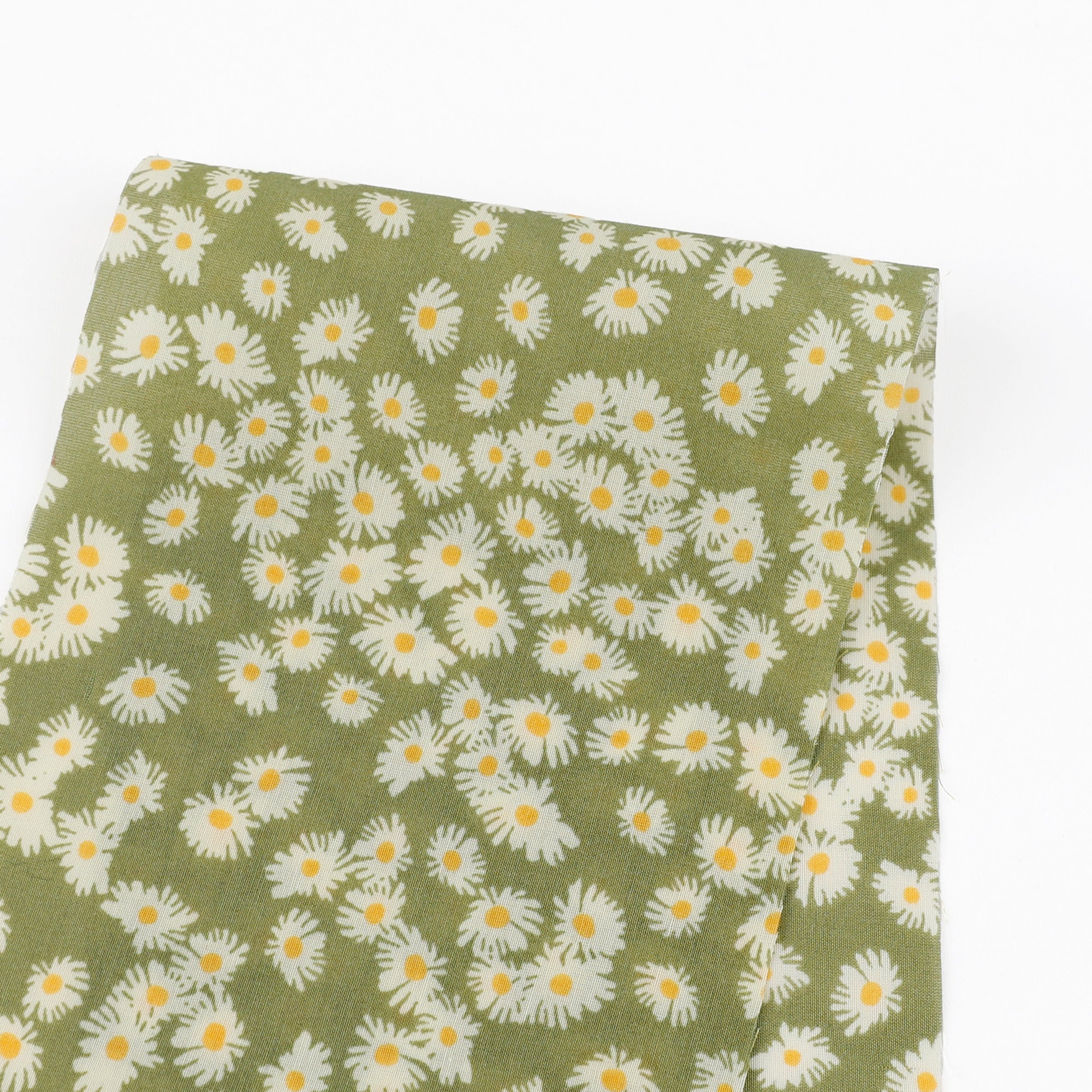Daisy Pop Silk Cotton Voile - Grass