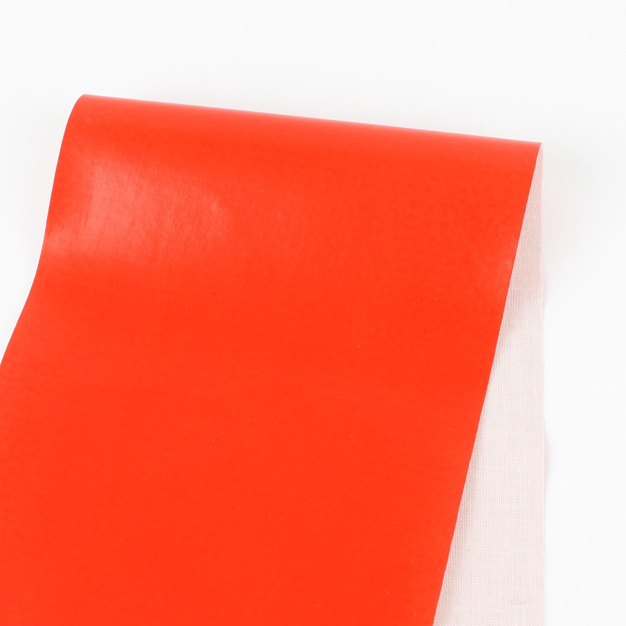 Wet Look Showerproof Cotton Blend - Primary Red
