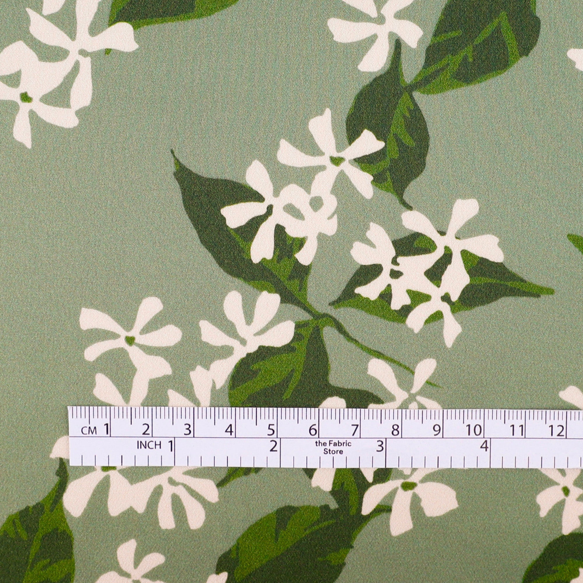Star Jasmine Floral Silk Satin - Sage
