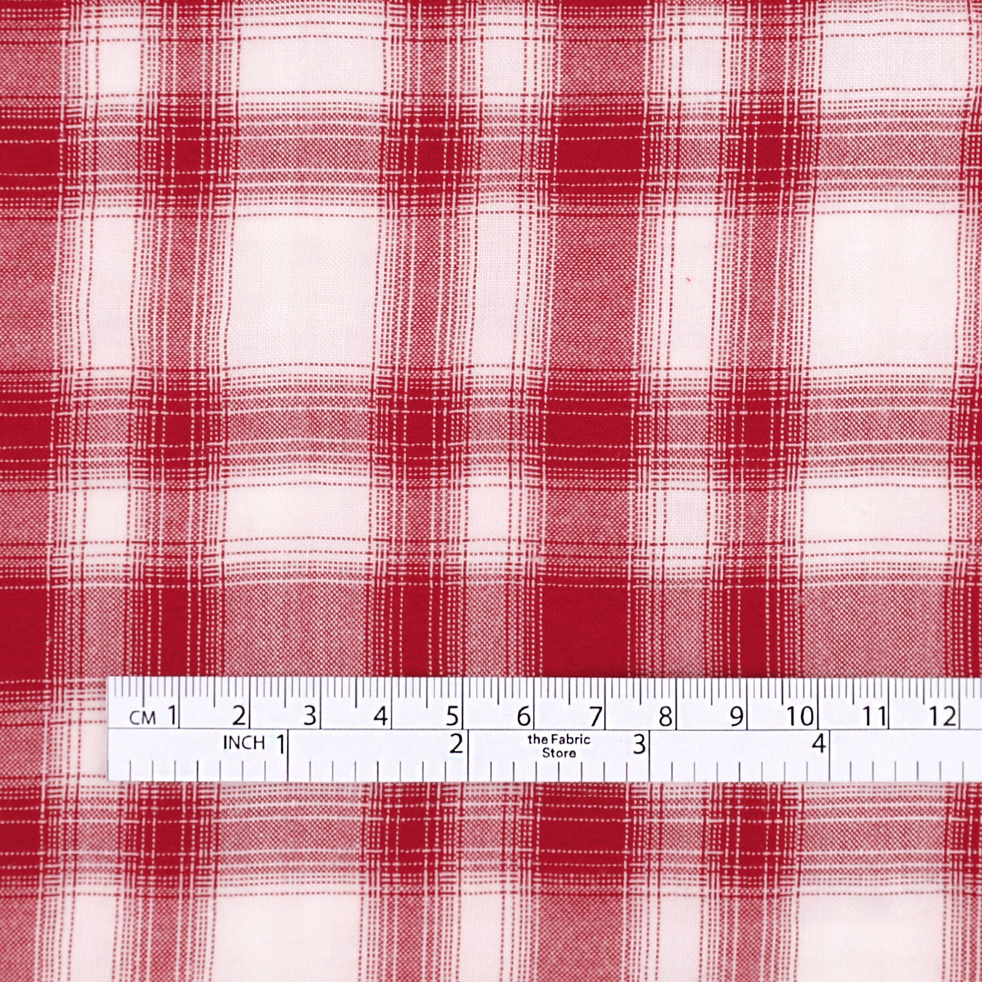 Cotton/Poly Check - Ruby Red