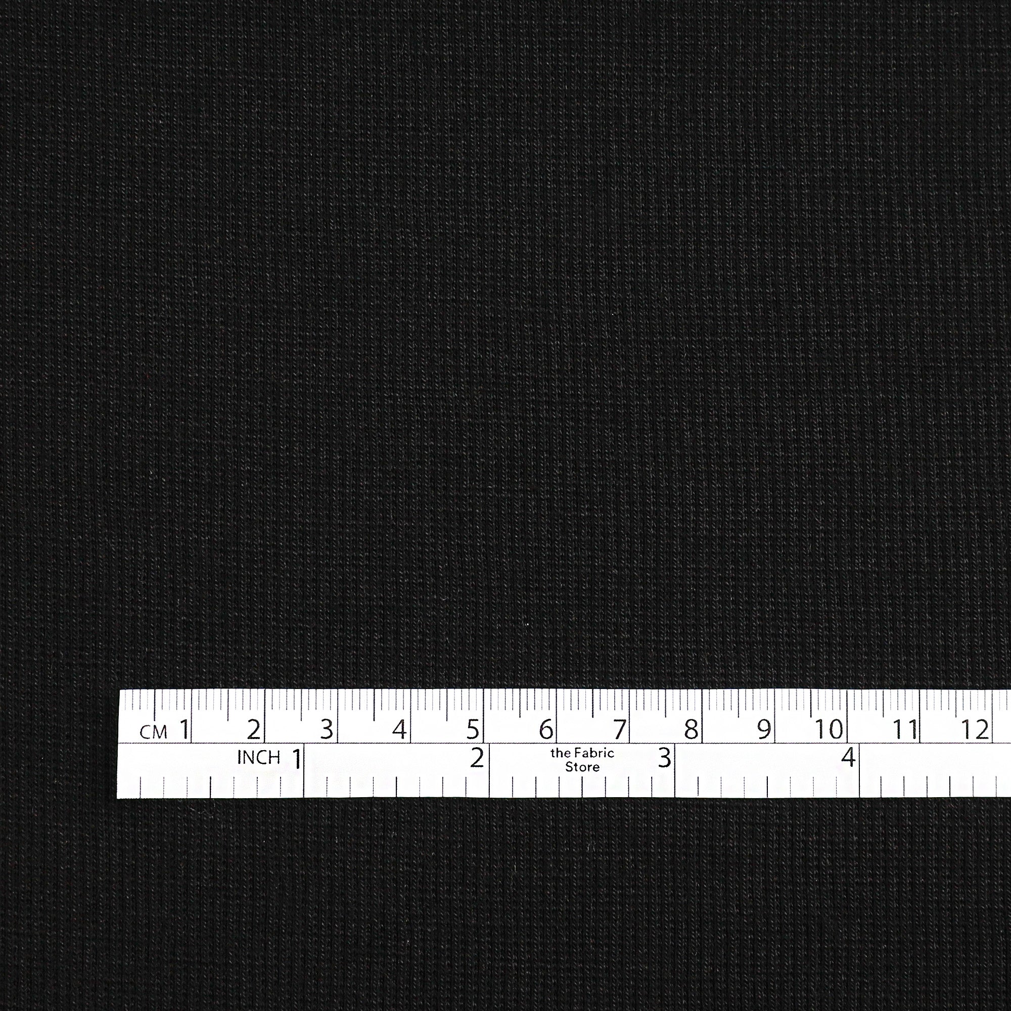 Heavyweight Stretch ZQ Merino 2x1 Rib - Black