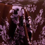 Botanical Silk Satin - Chocolate/Lilac