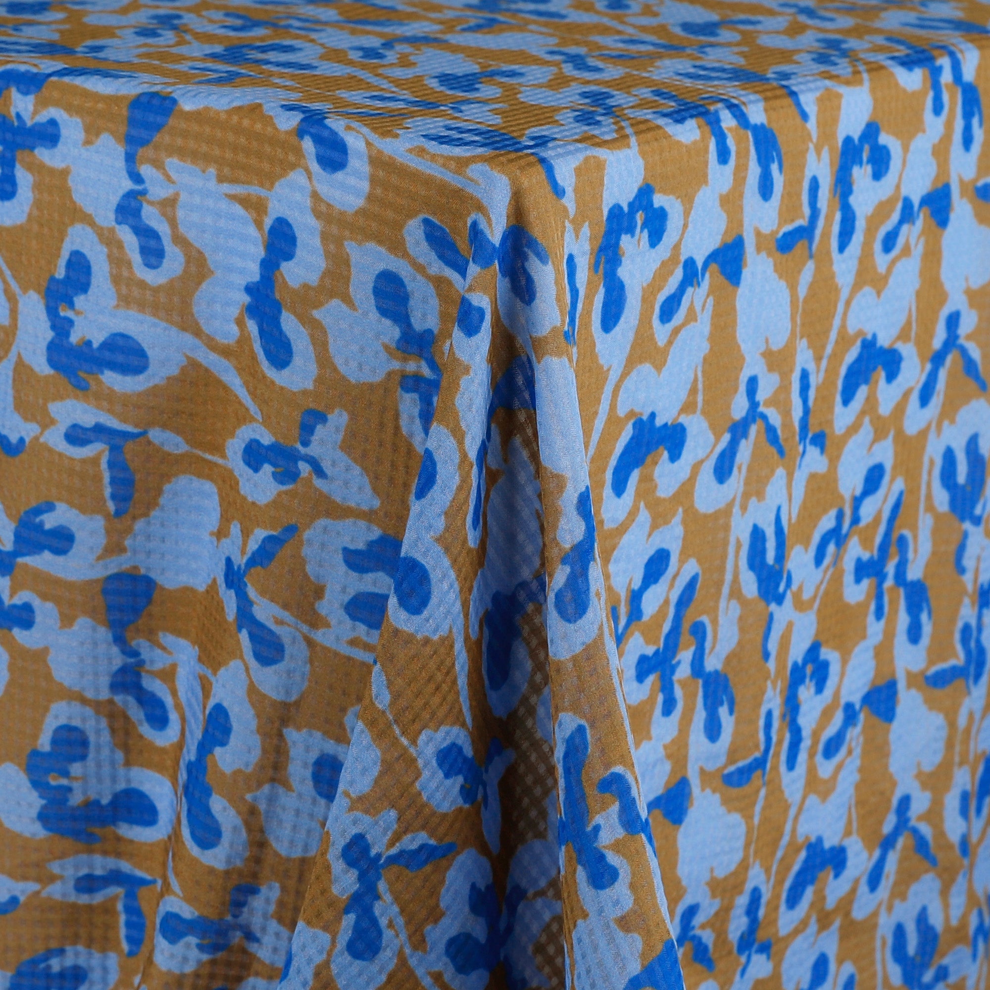 Woven Check Rayon Gauze - Iris Blur
