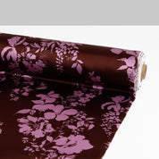 Botanical Silk Satin - Chocolate/Lilac