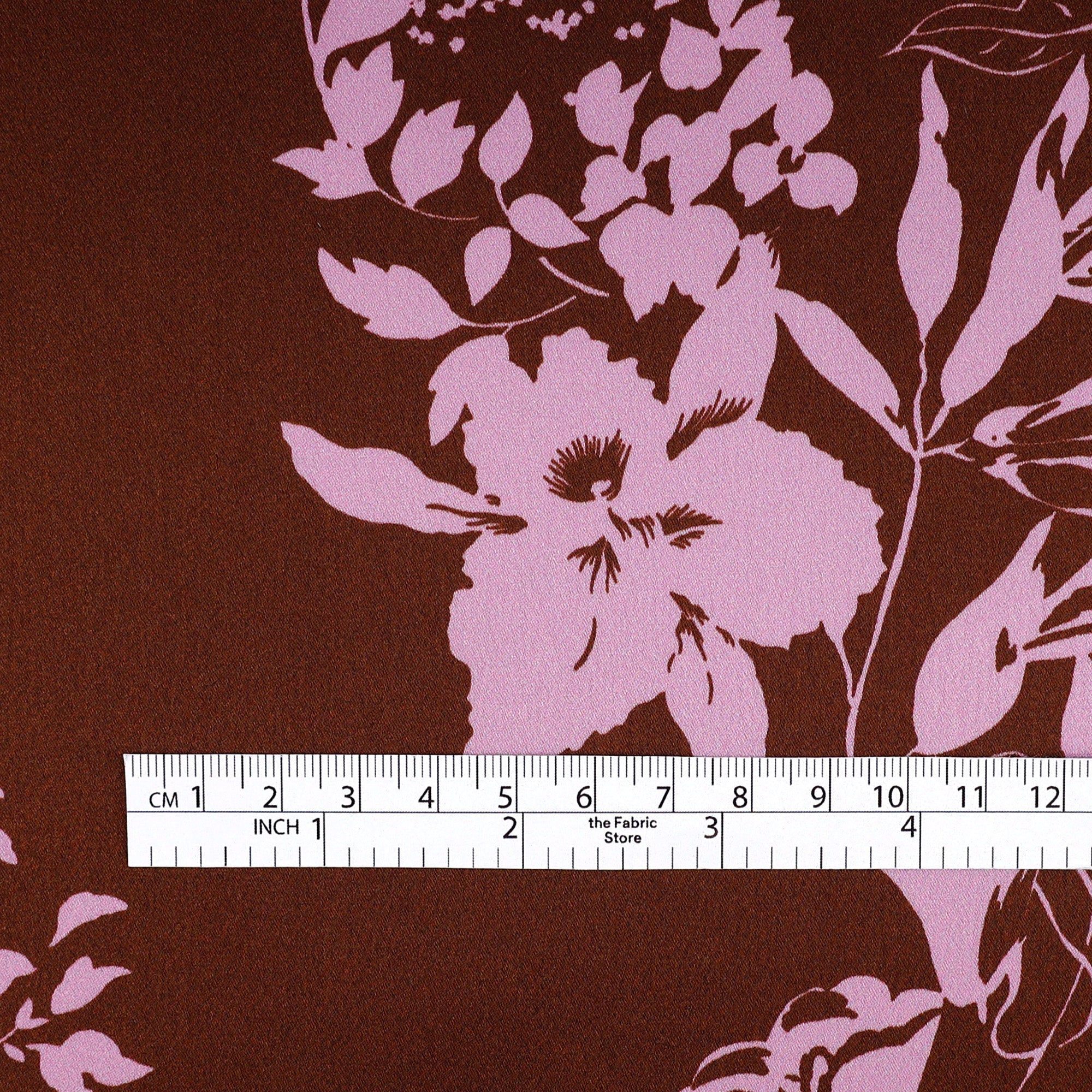 Botanical Silk Satin - Chocolate/Lilac