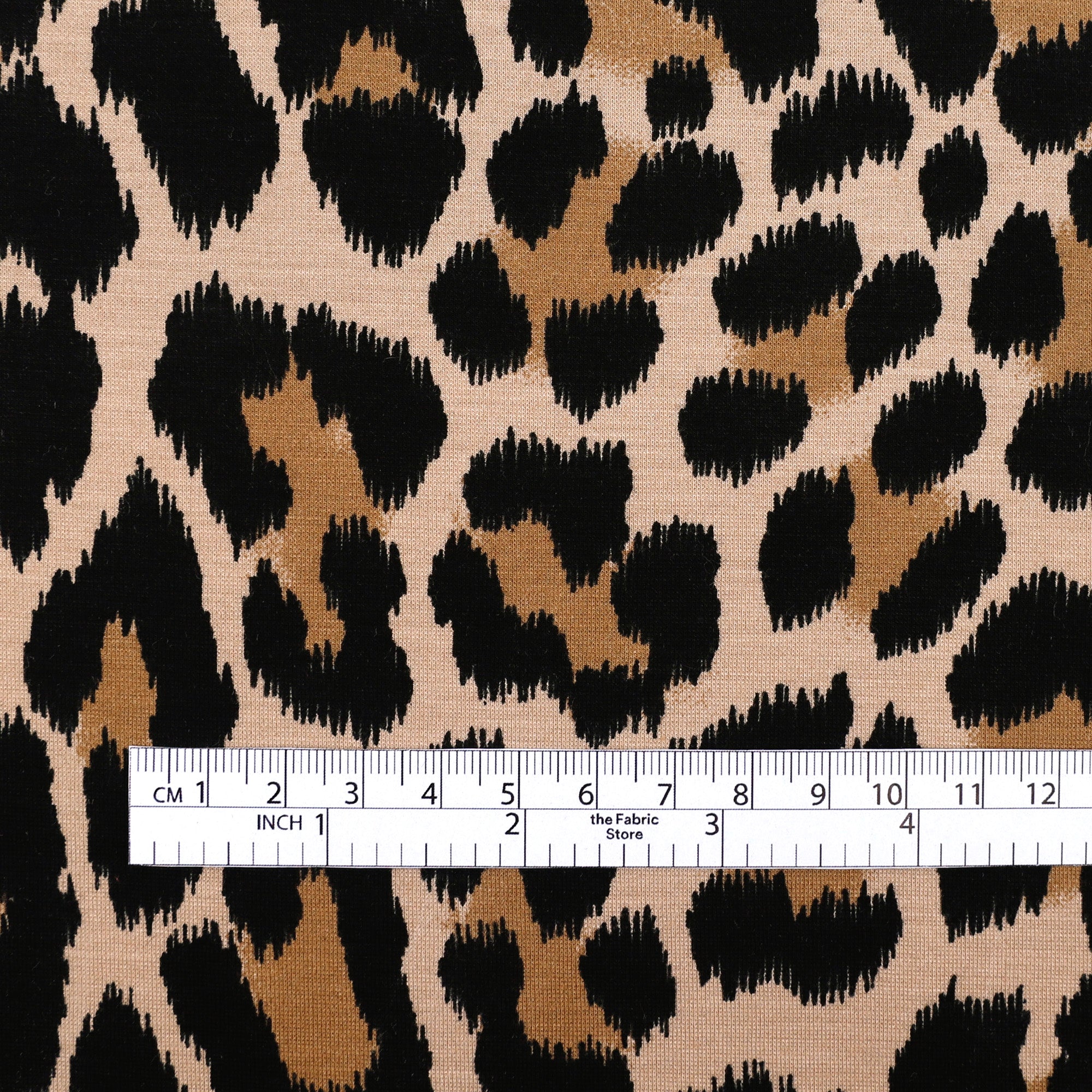 Leopard Cotton Blend Ponte - Brown/Black