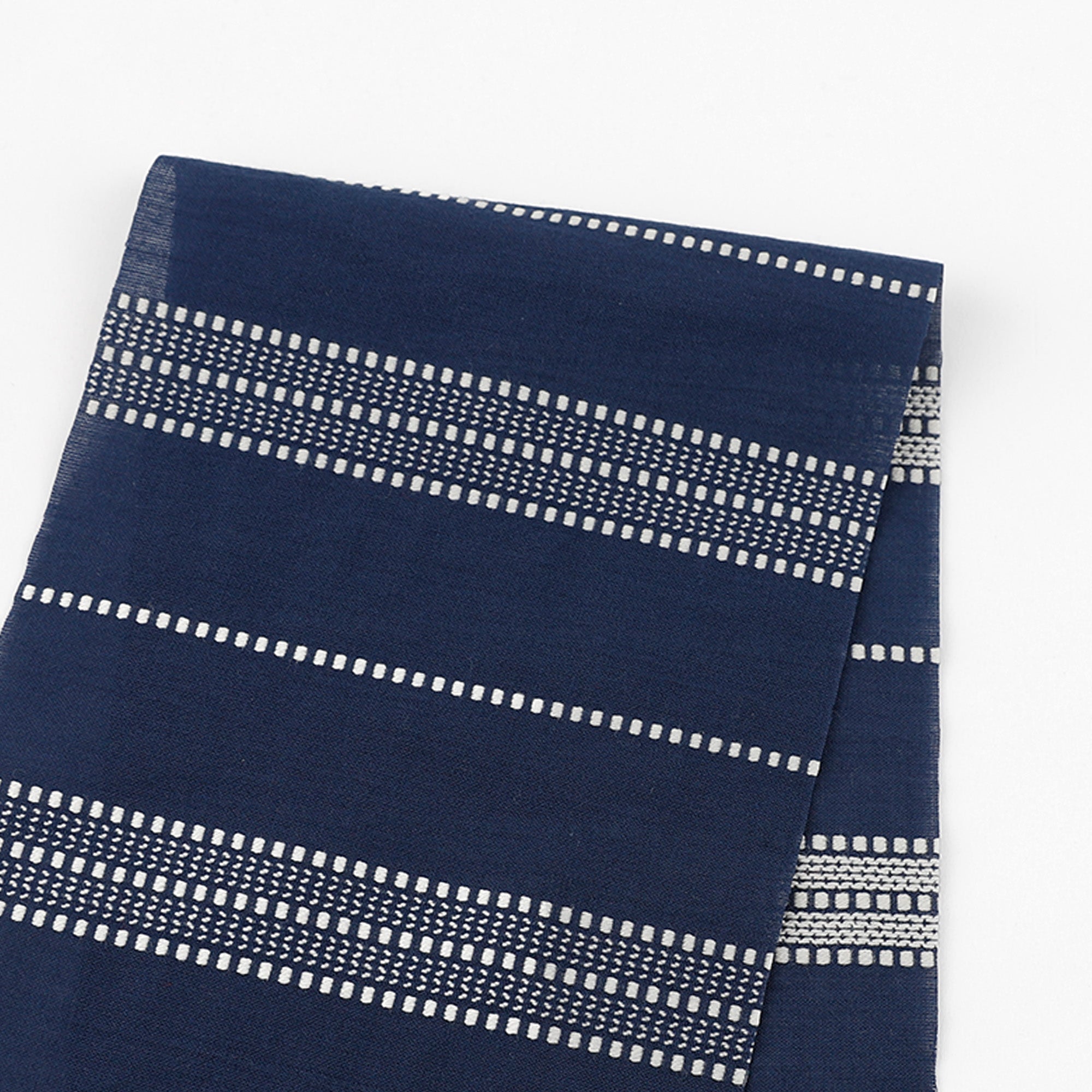 Striped Cotton Viscose - Navy/White