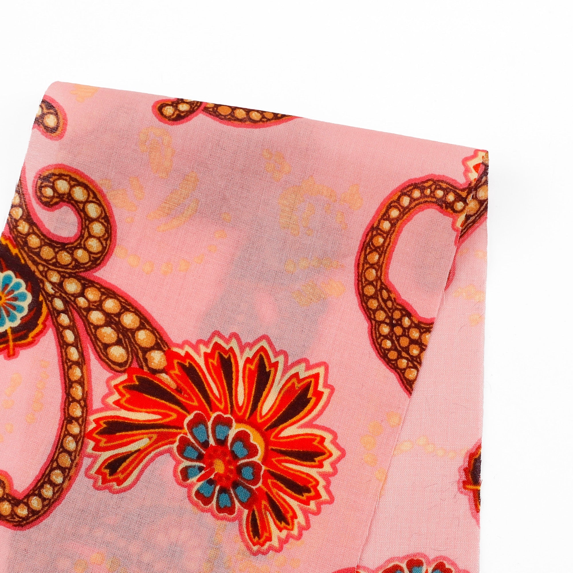 Paisley Cotton Voile - Bubblegum
