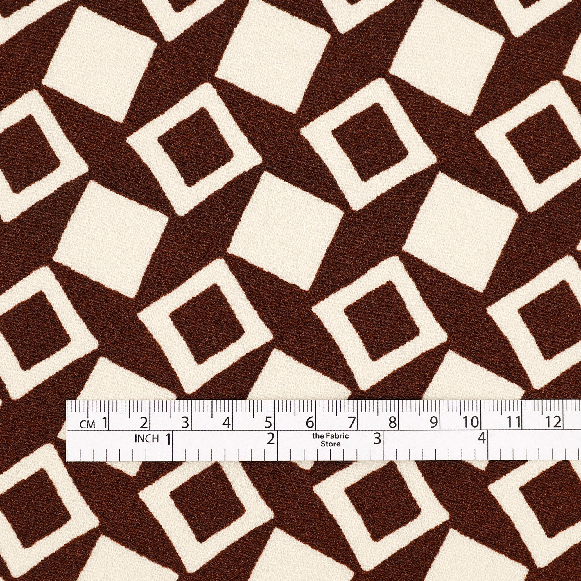 Viscose Crepe - Cocoa Mosaic