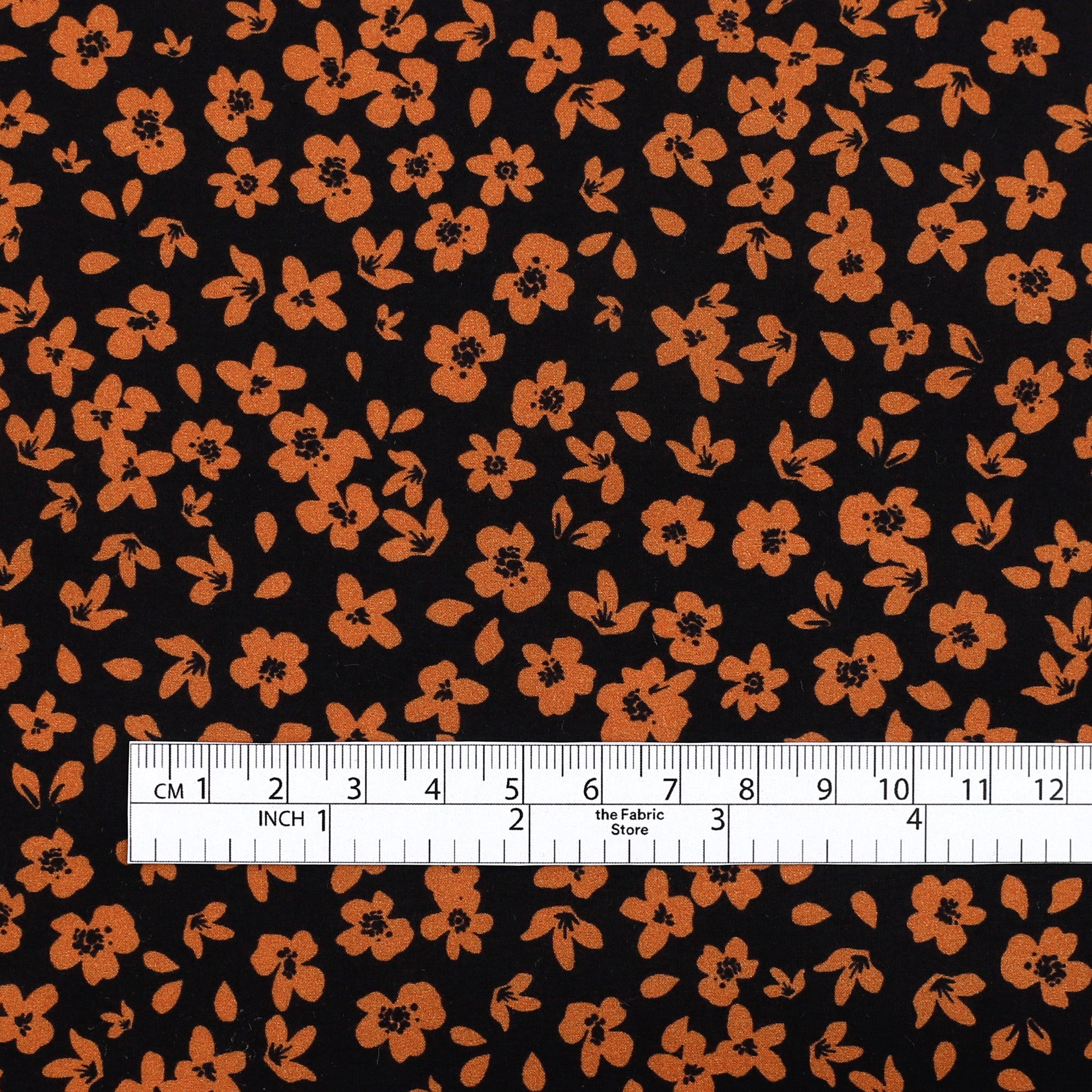 Night Floral Cotton - Dark Navy / Rust