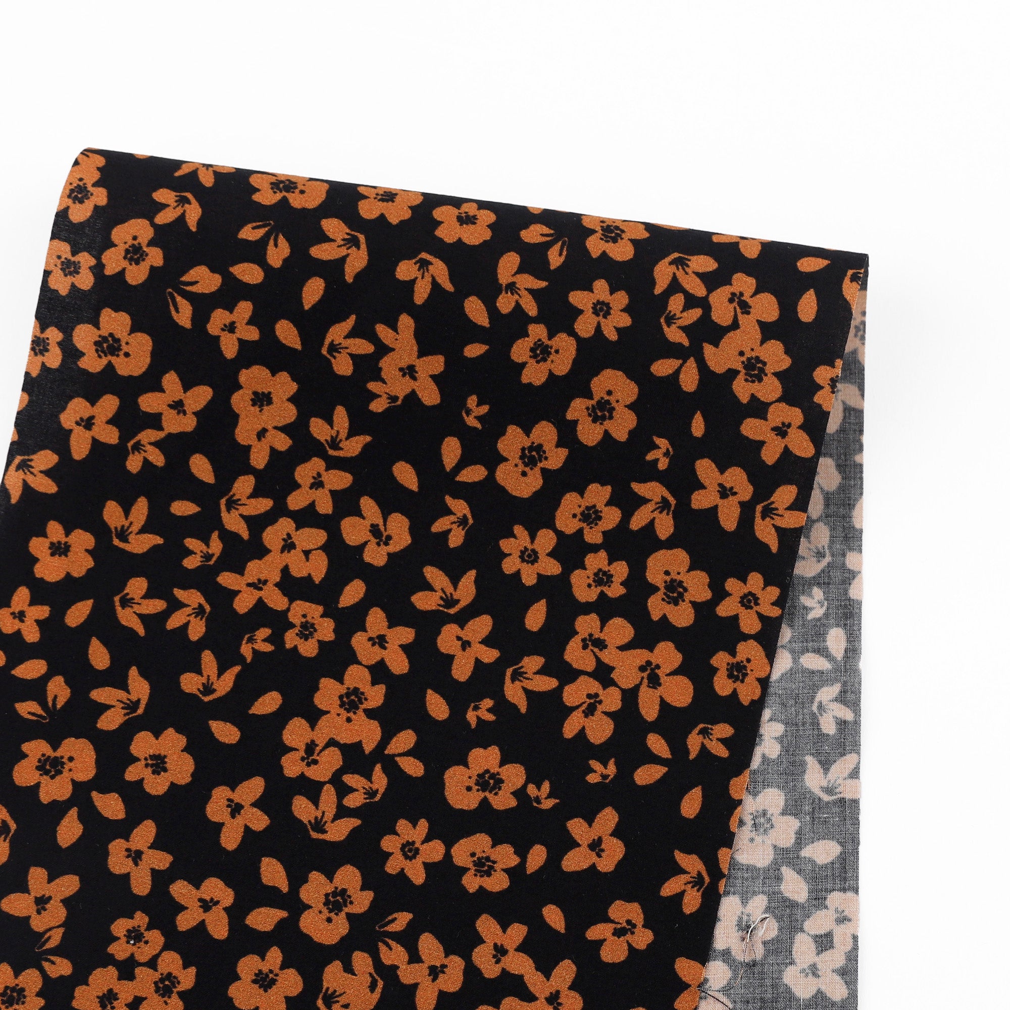 Night Floral Cotton - Dark Navy / Rust