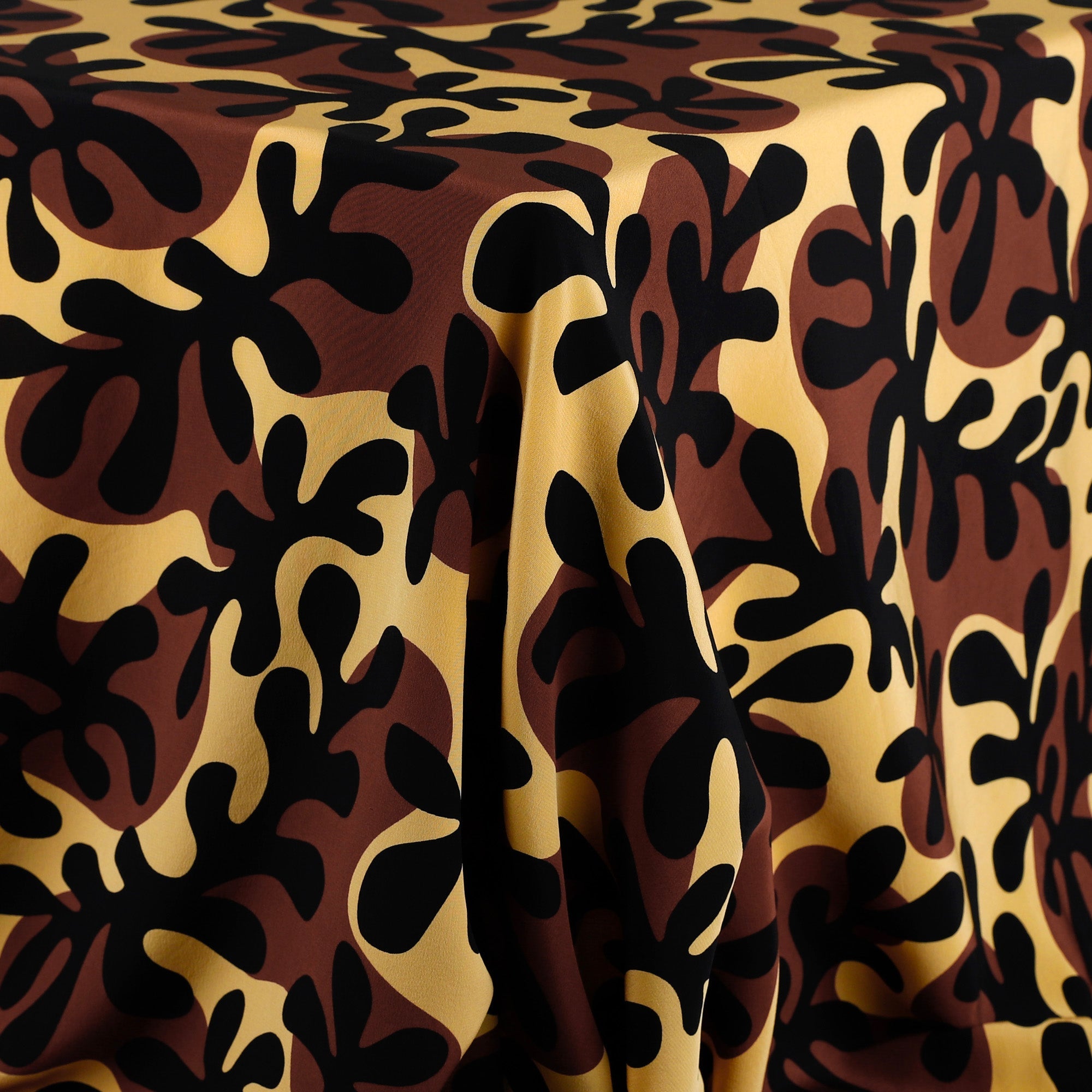 Abstract Coral Silk Crepe De Chine - Earthen