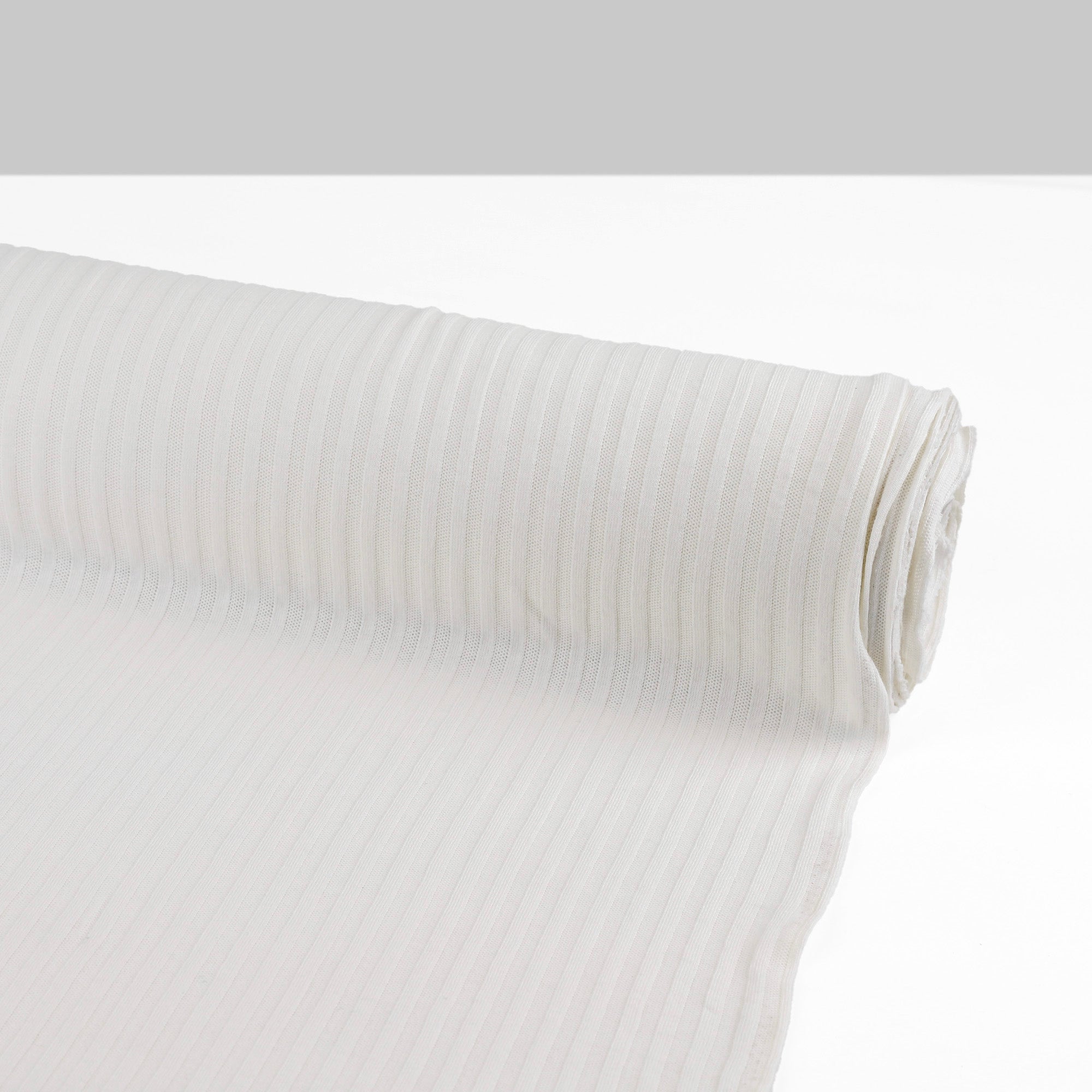 Wide Piqué Cotton Rib - Snow