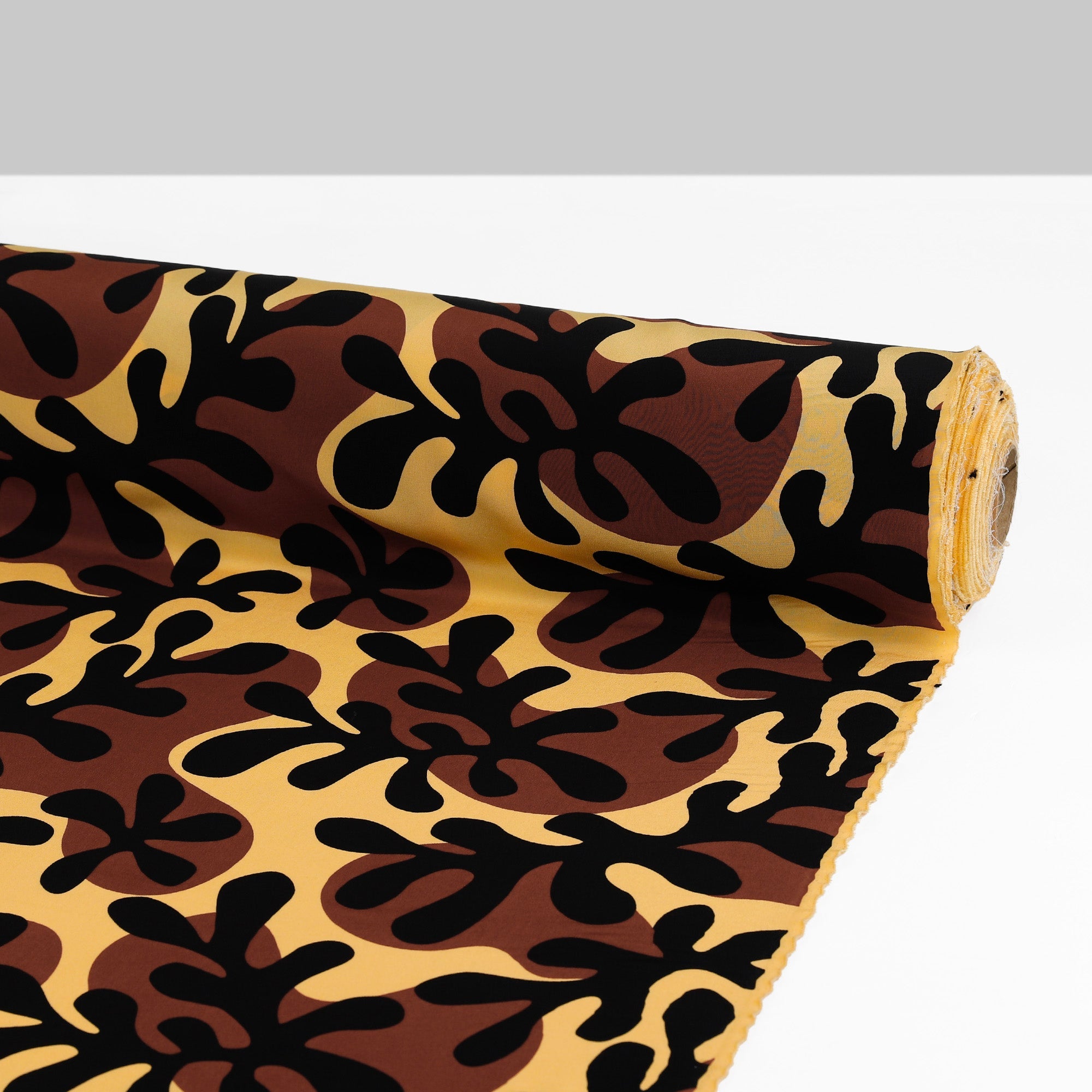 Abstract Coral Silk Crepe De Chine - Earthen