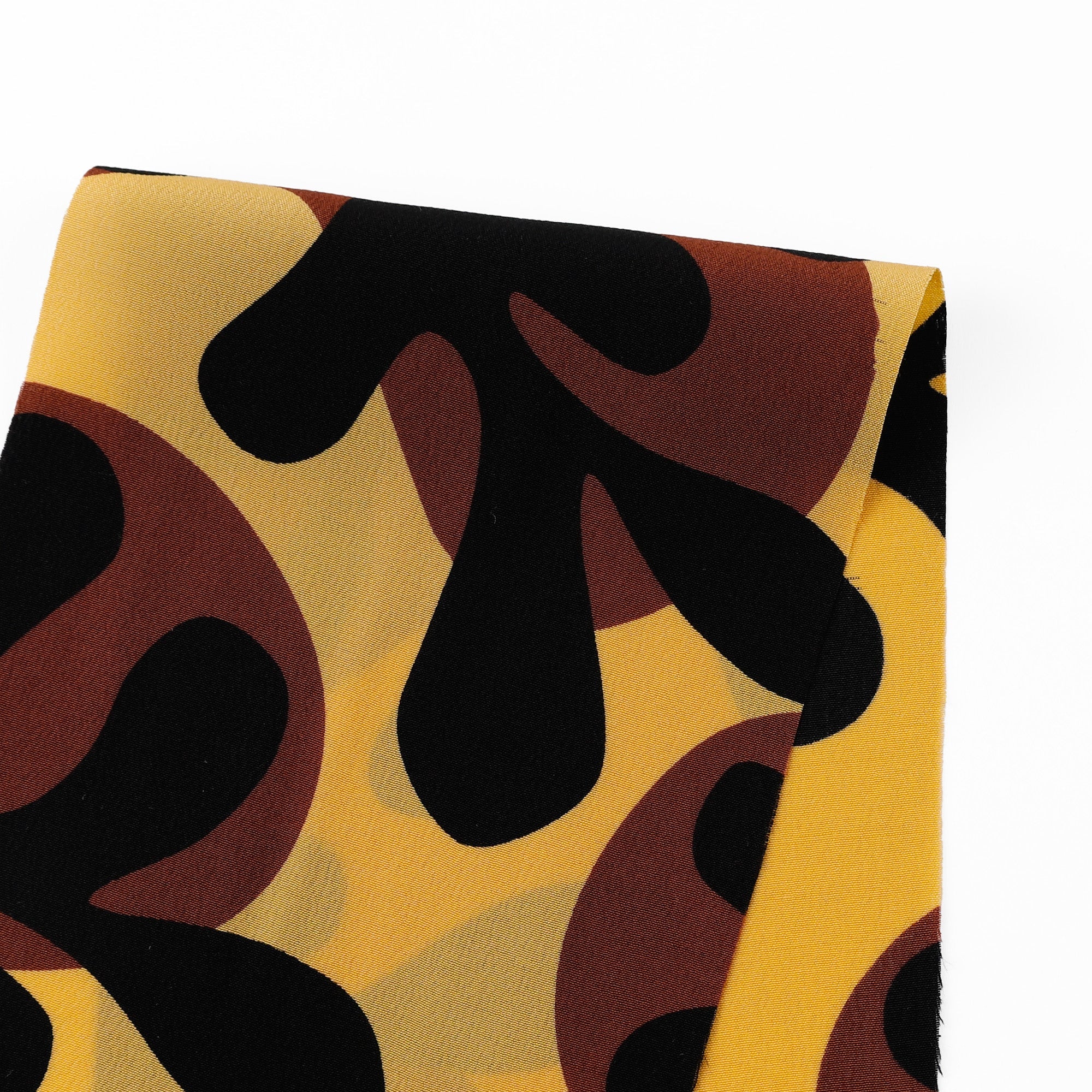 Abstract Coral Silk Crepe De Chine - Earthen
