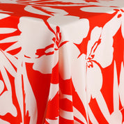Palm Silk Crepe De Chine - Bright Coral