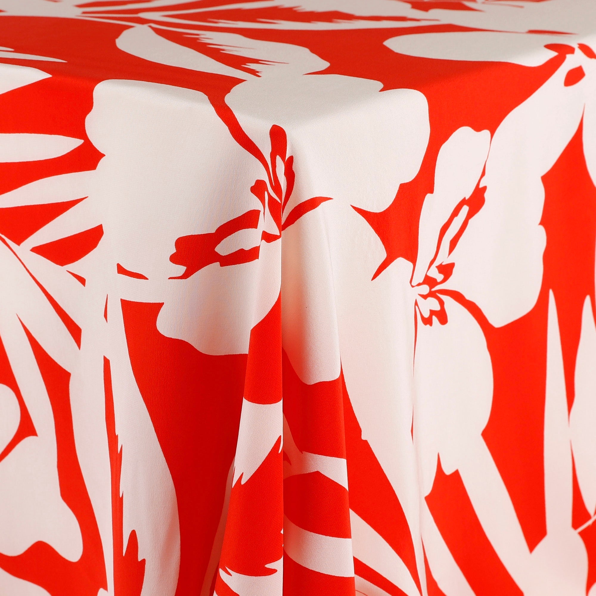 Palm Silk Crepe De Chine - Bright Coral