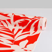 Palm Silk Crepe De Chine - Bright Coral