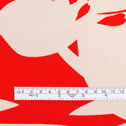 Palm Silk Crepe De Chine - Bright Coral
