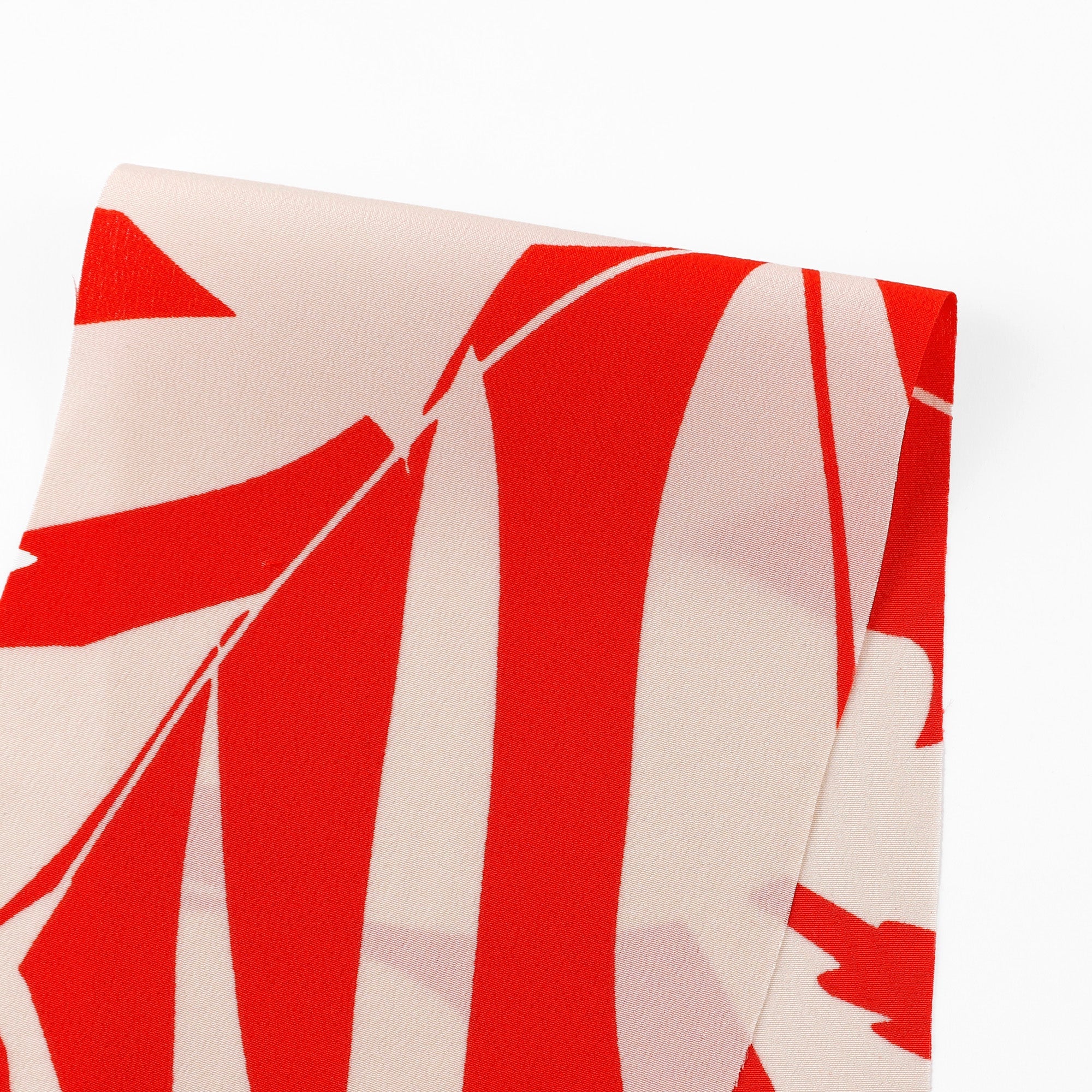 Palm Silk Crepe De Chine - Bright Coral