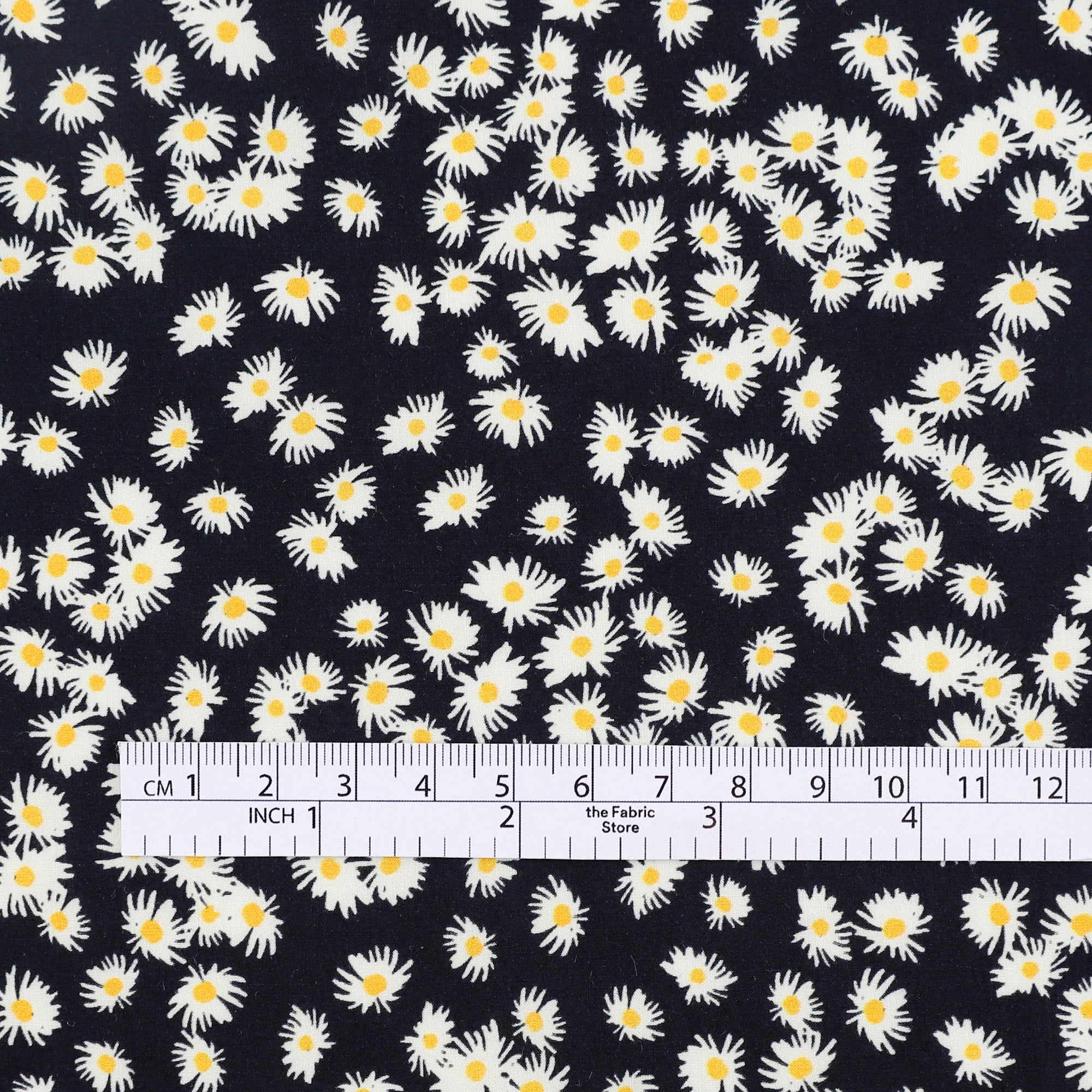 Daisy Pop Organic Cotton Lawn - Black Multi