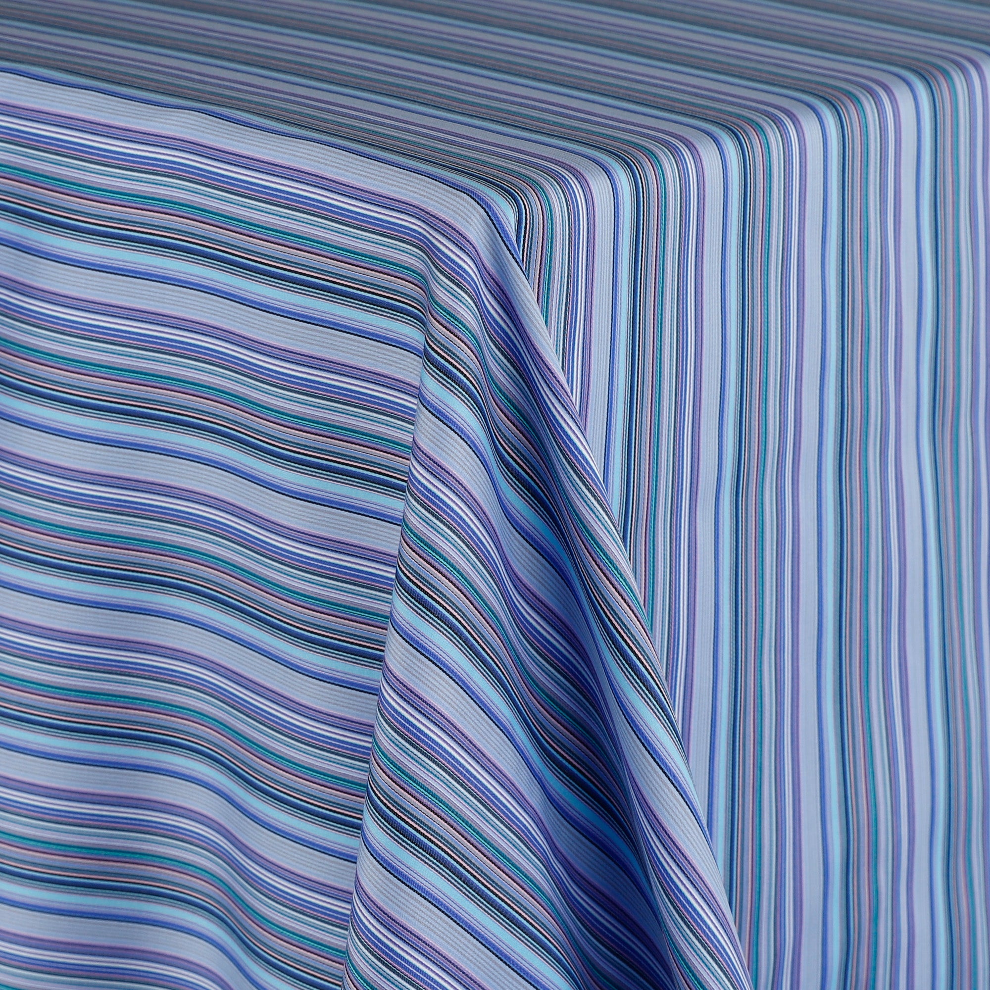 Multi Stripe Stretch Cotton Sateen - Dusk