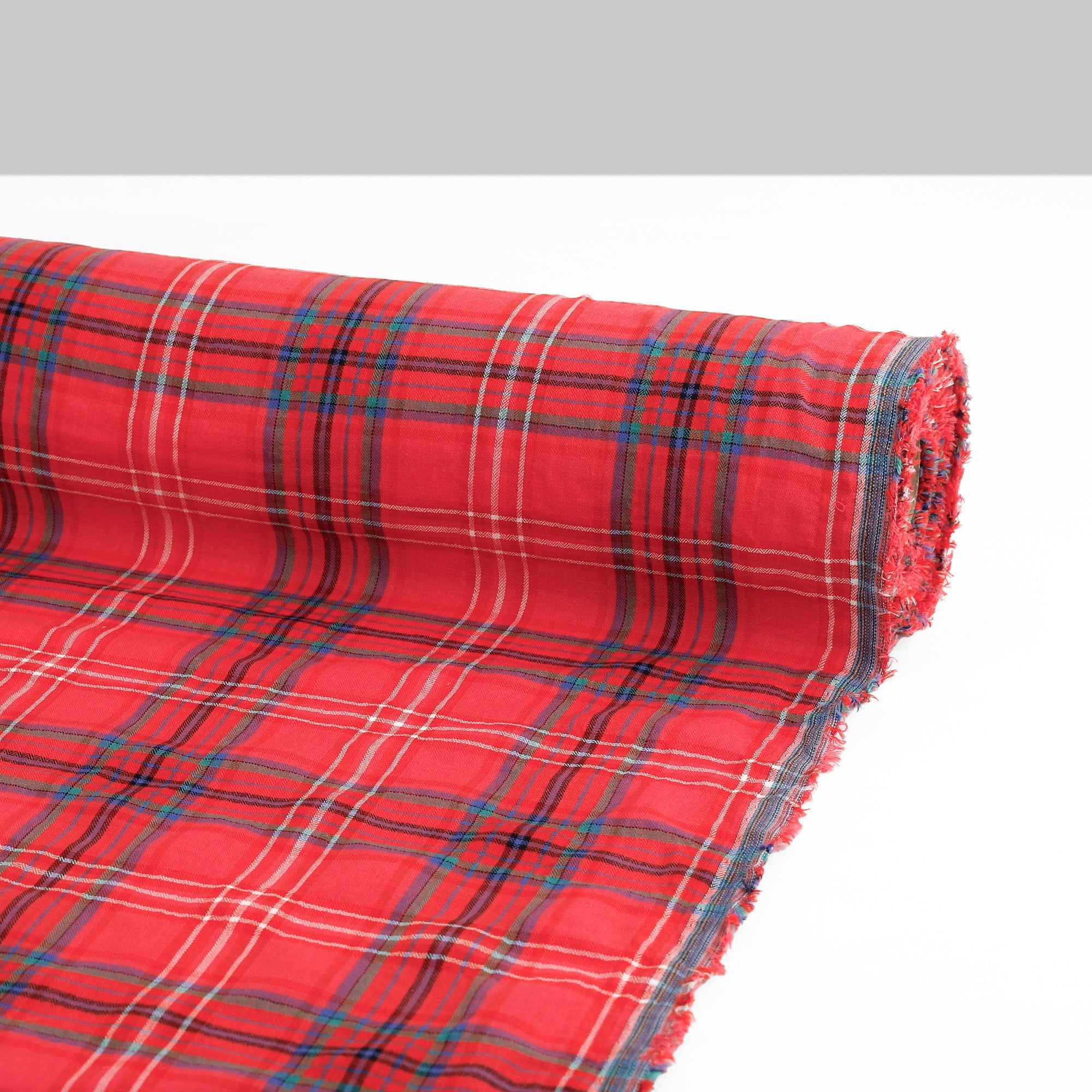 Lightweight Herringbone Cotton - Red Multi
