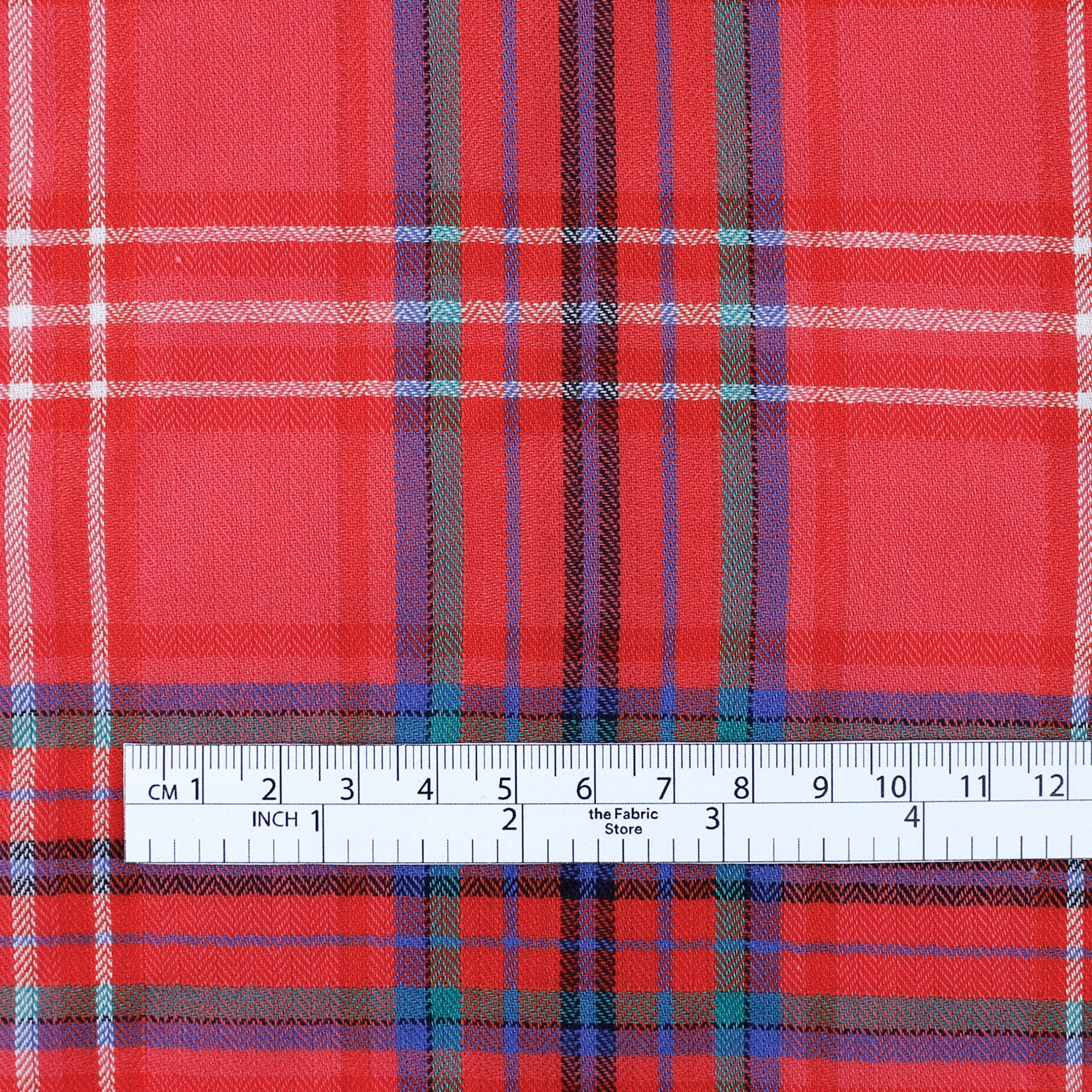 Lightweight Herringbone Cotton - Red Multi