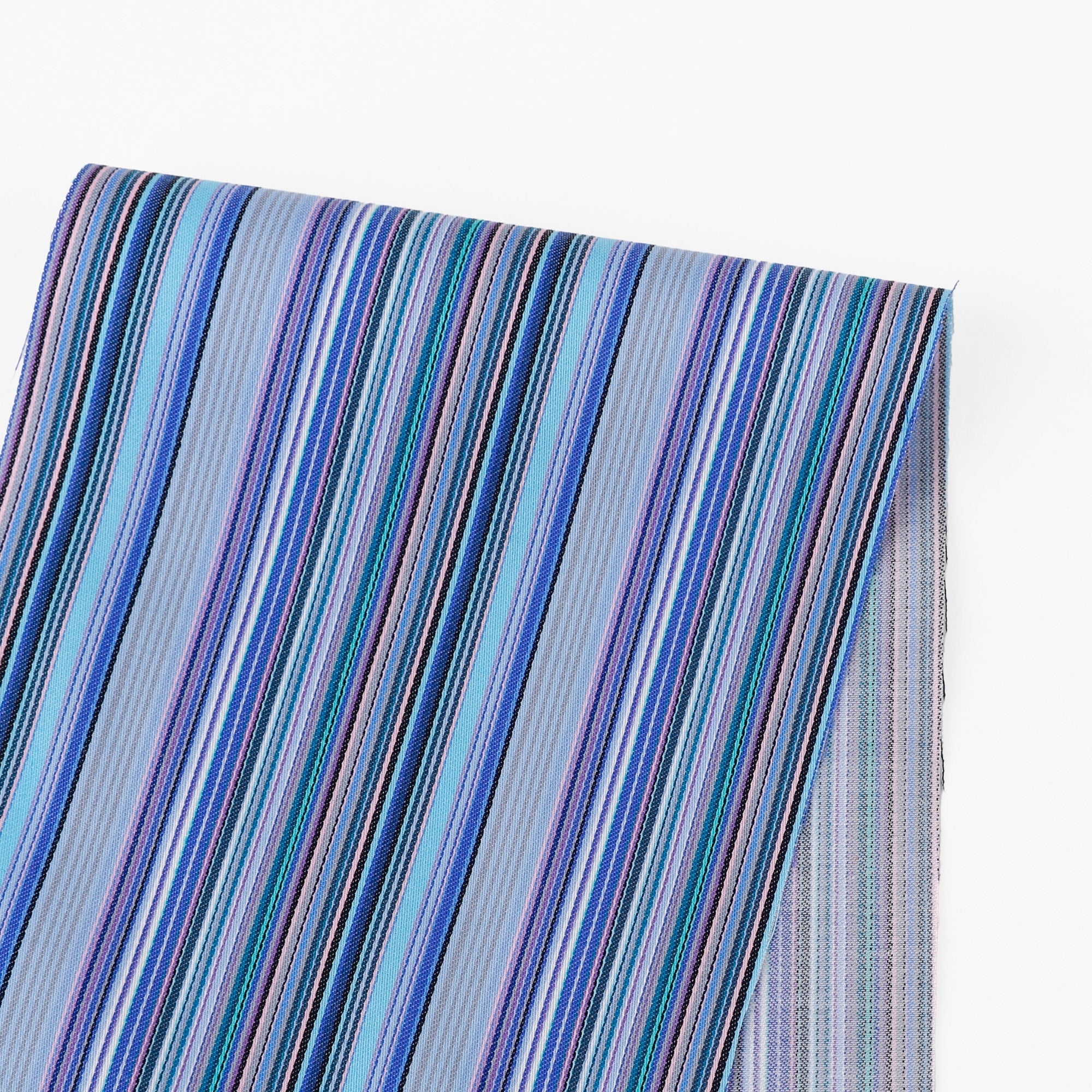 Multi Stripe Stretch Cotton Sateen - Dusk