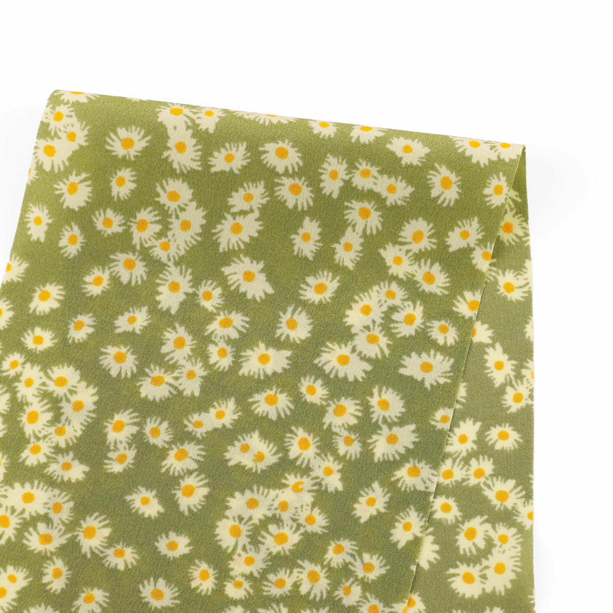 Daisy Pop Silk Crepe De Chine - Grass