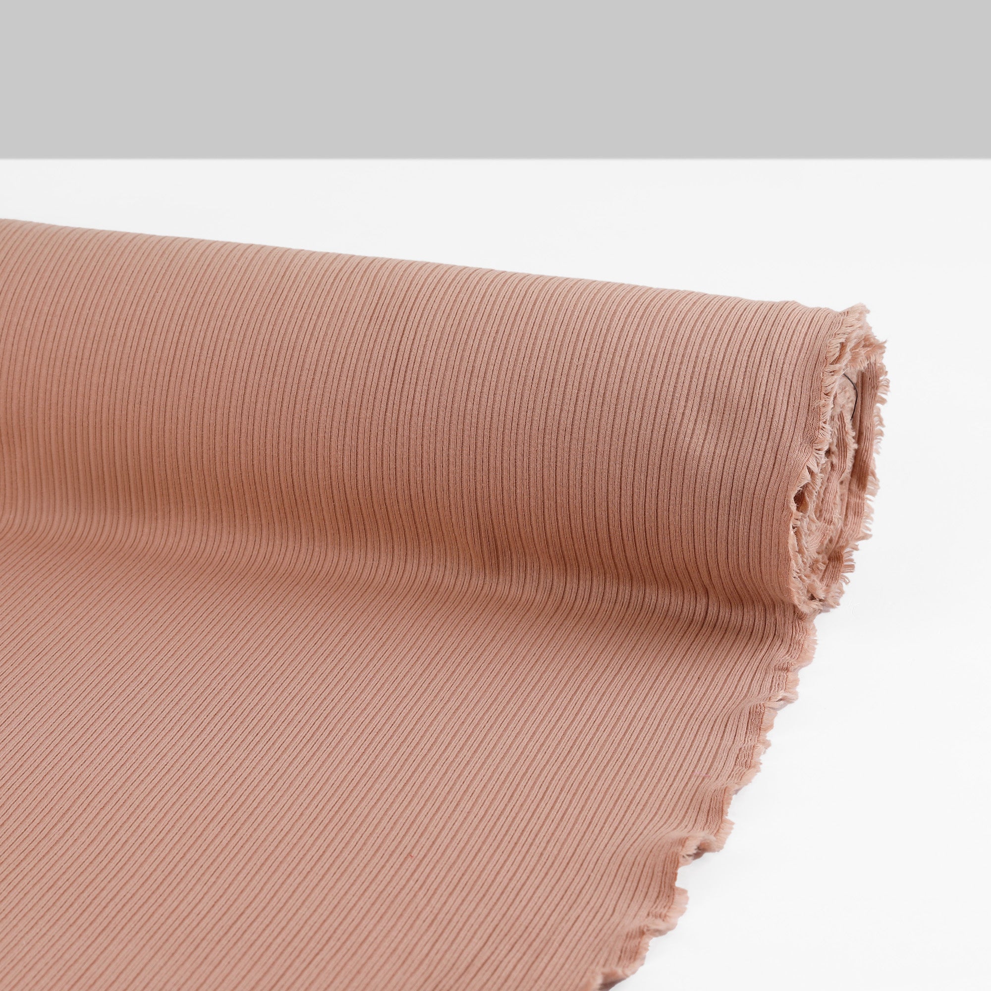 Lyocell / Organic Cotton Stretch Rib - Almond Rose