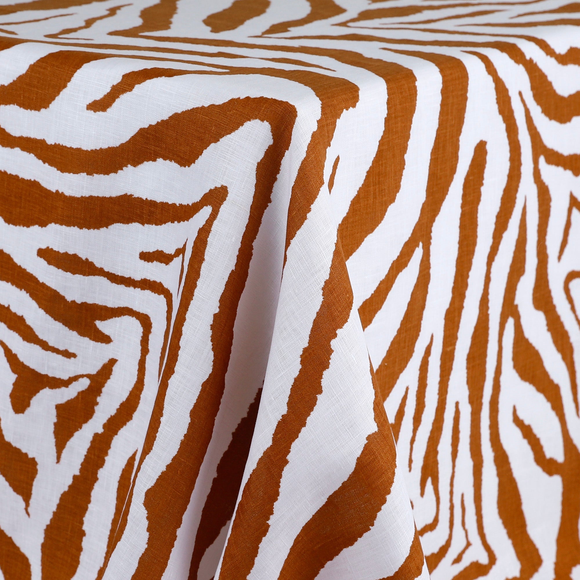 Zebra Linen - Terracotta/White