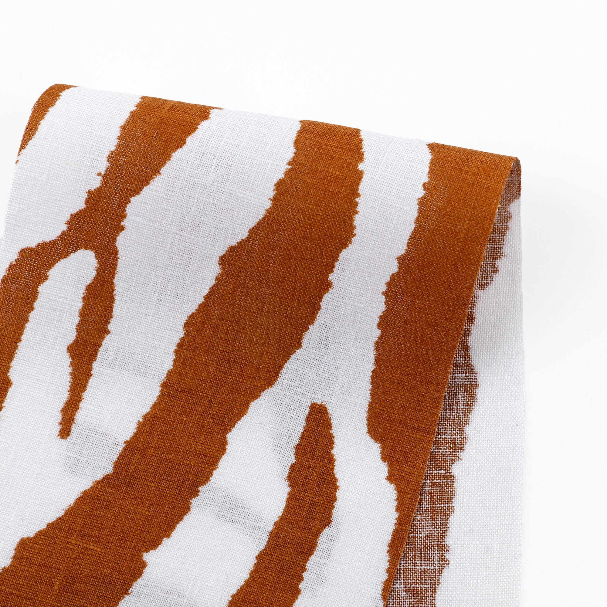 Zebra Linen - Terracotta/White
