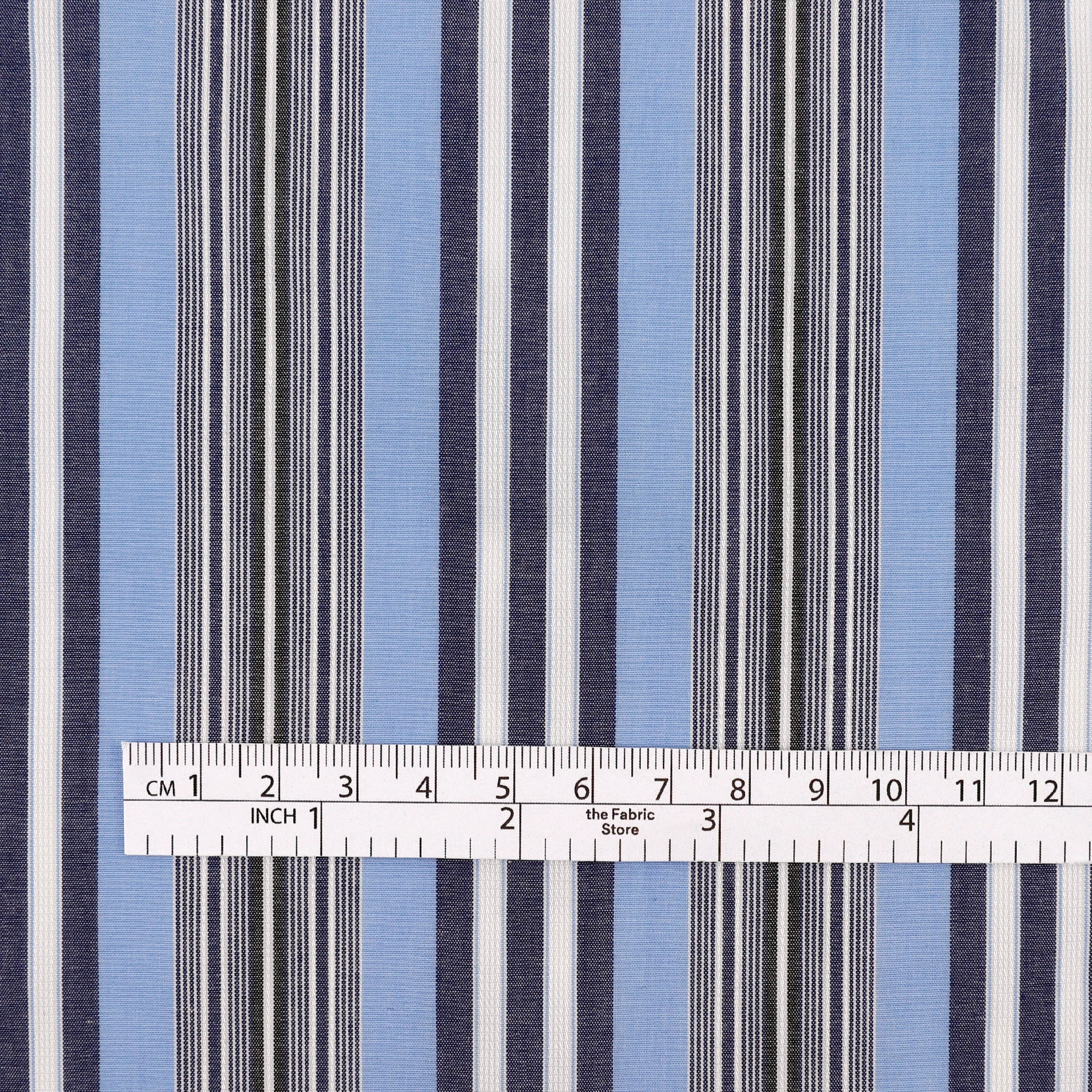 Stripe Cotton Shirting - Sailboat