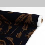 Leafy Viscose Crepe - Cinnamon / Black