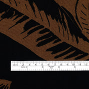 Leafy Viscose Crepe - Cinnamon / Black