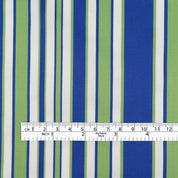 Stripe Cotton Twill Shirting - Green/Blue