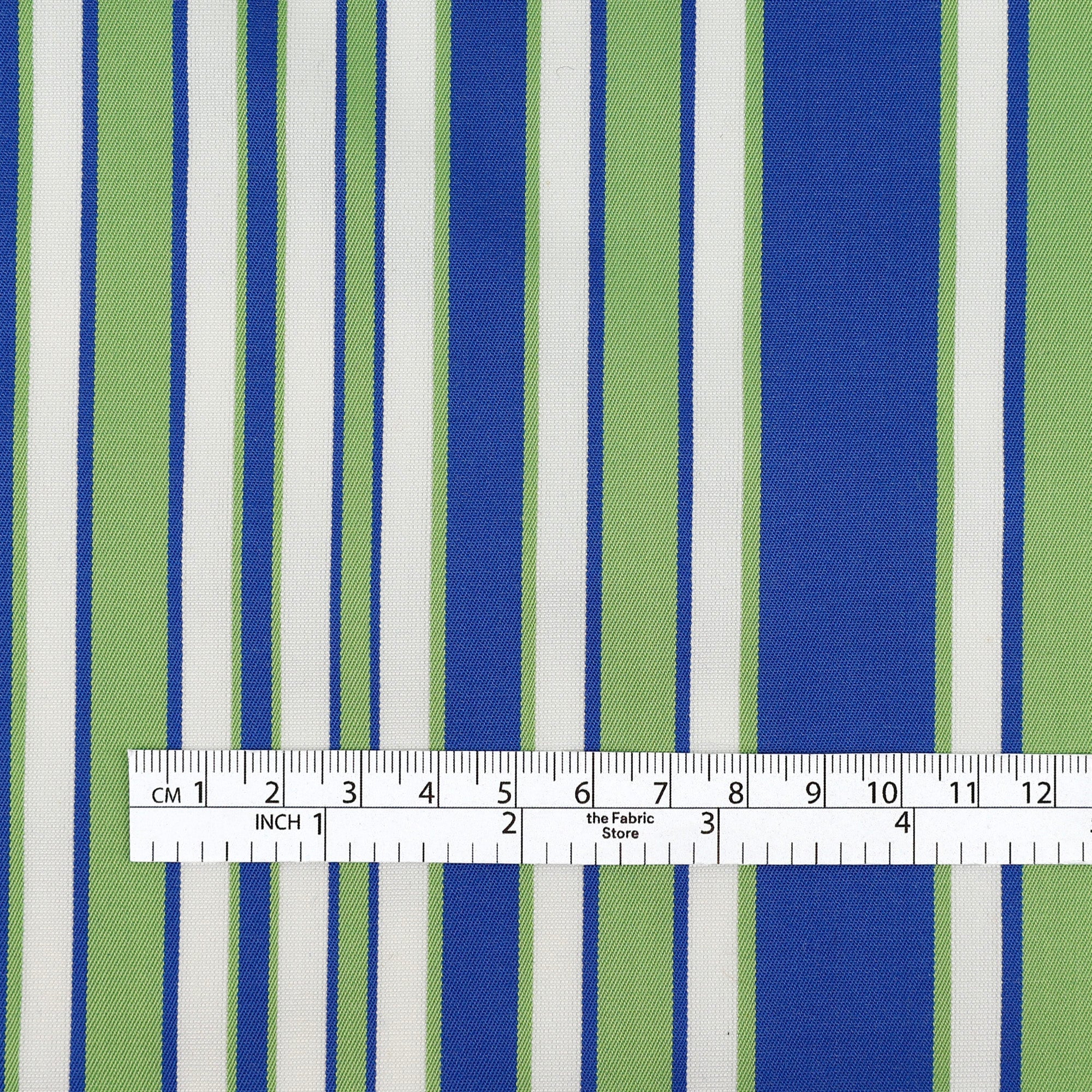Stripe Cotton Twill Shirting - Green/Blue