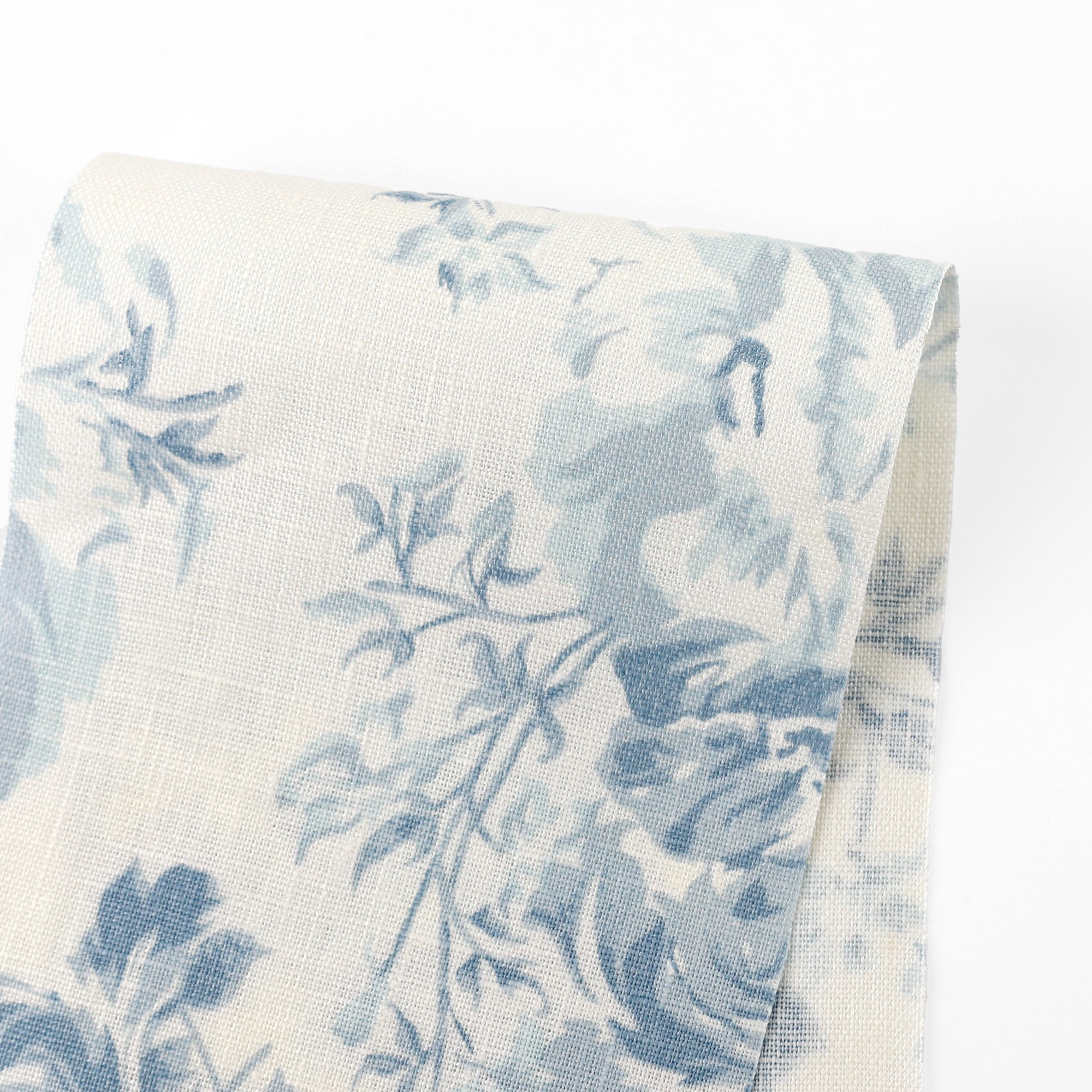 Teacup Floral Linen - Baby Blue