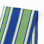 Stripe Cotton Twill Shirting - Green/Blue