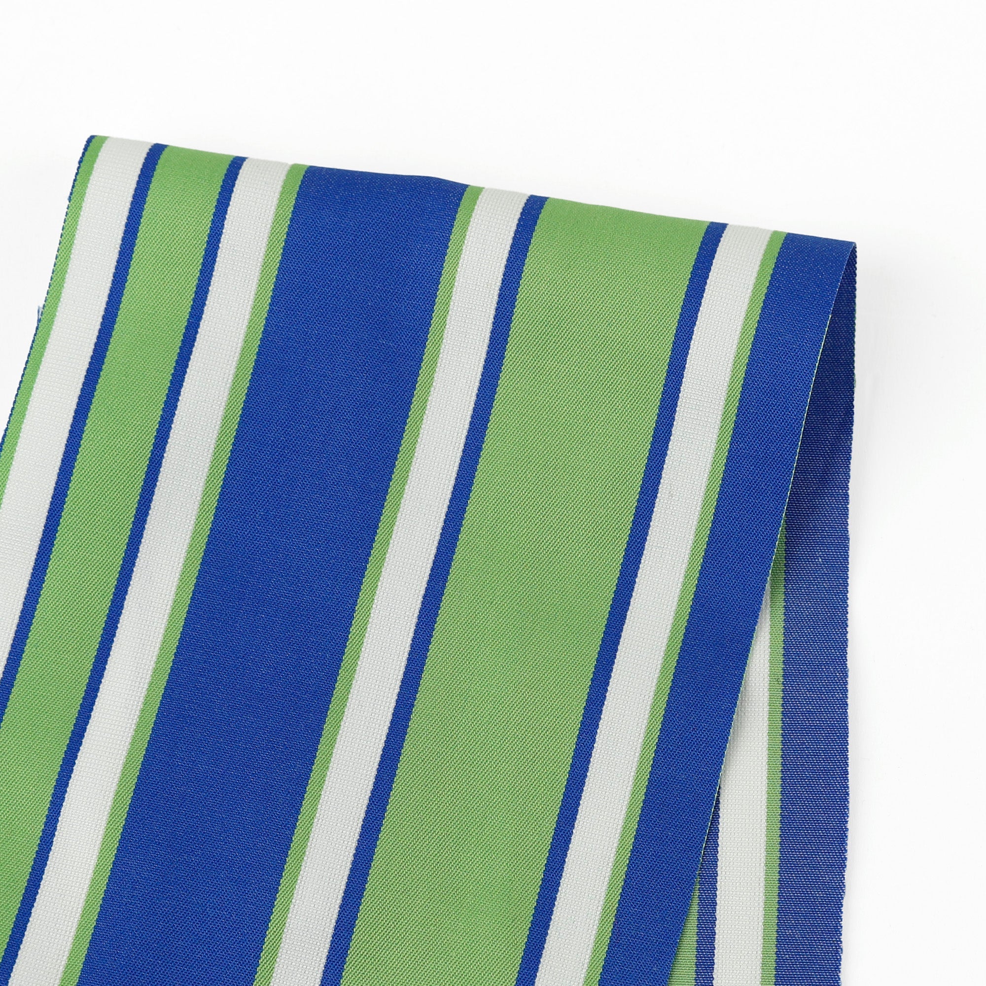 Stripe Cotton Twill Shirting - Green/Blue
