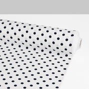 Midweight Polkadot Linen - Black/White