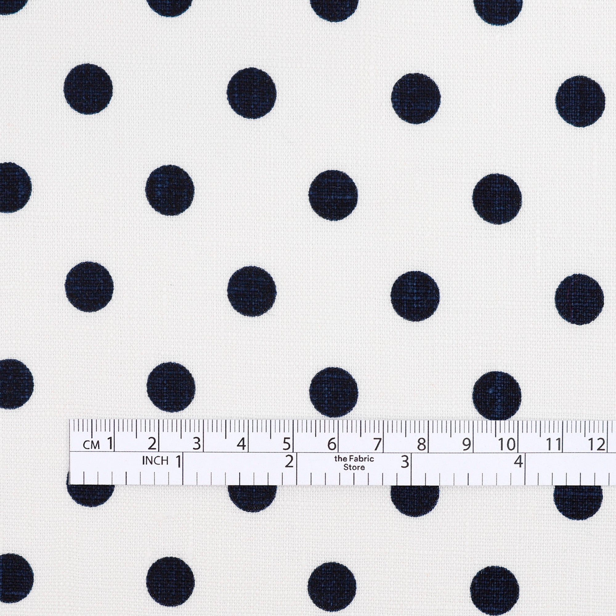 Midweight Polkadot Linen - Black/White