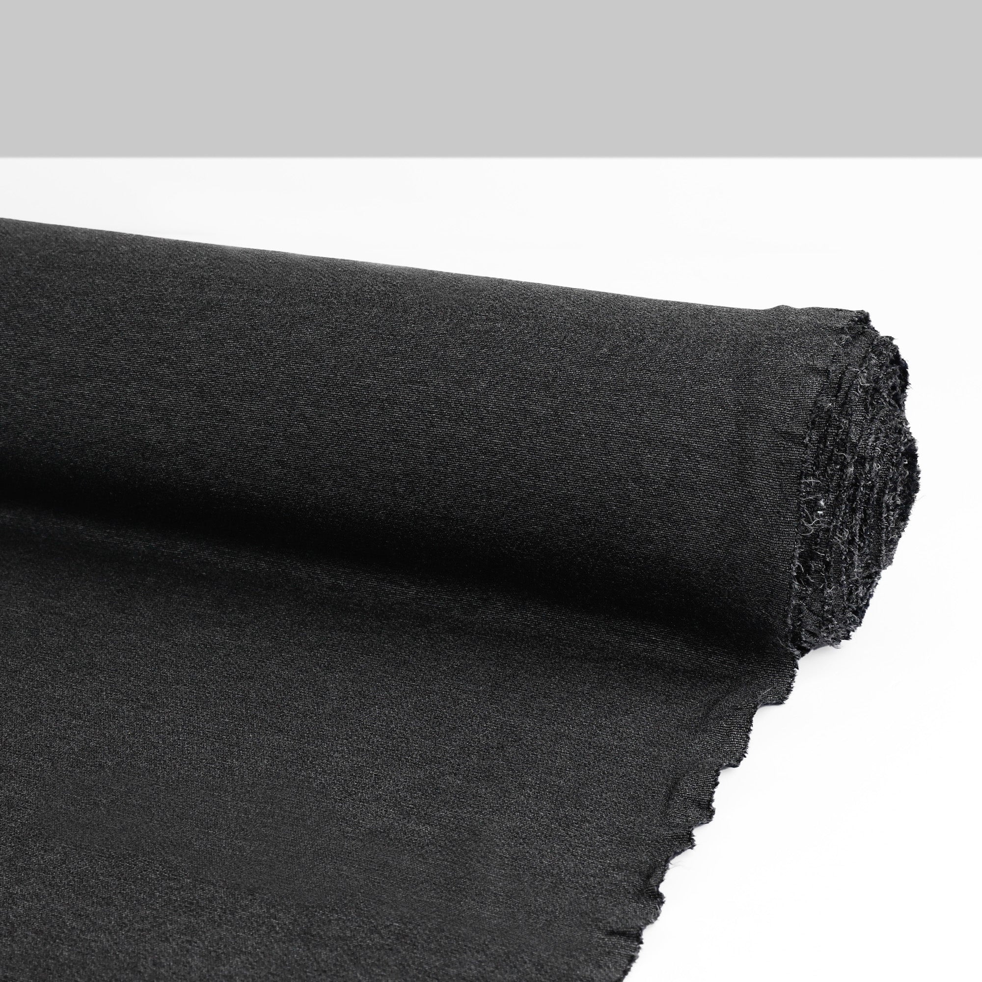 Twill Stretch Knit Coating - Charcoal