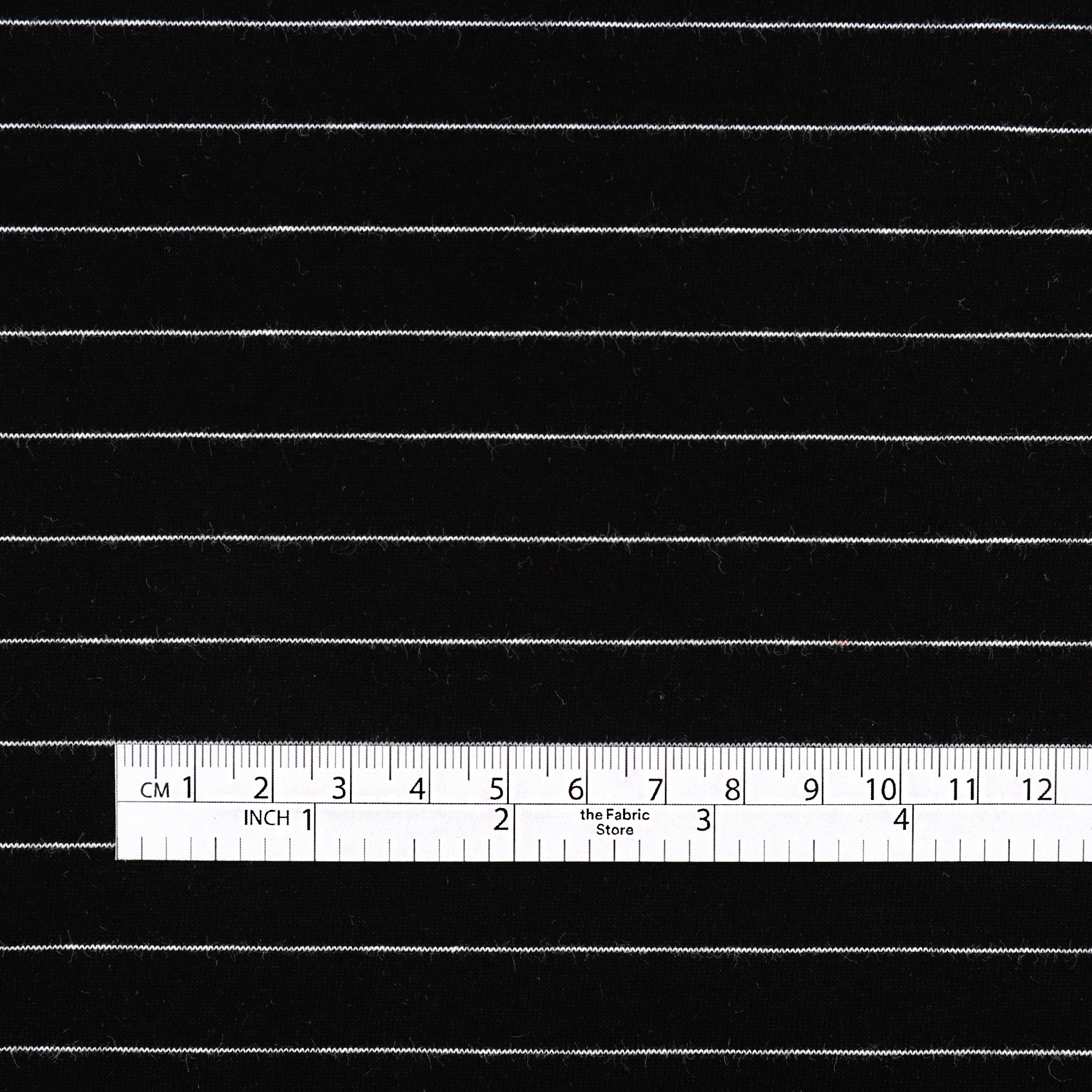 Cotton Diagonal Stripe Jersey - Black/White